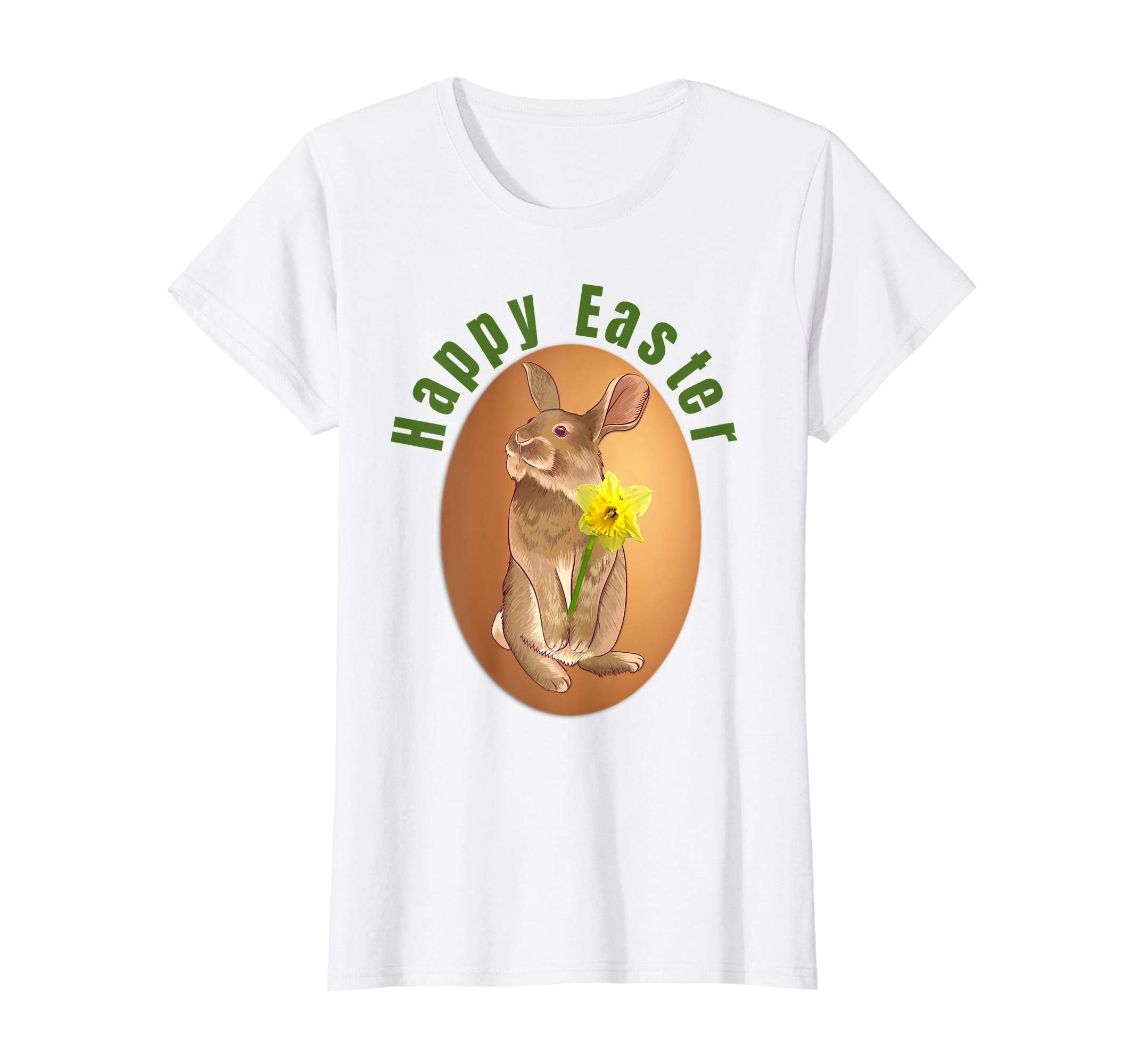 Bunny Rabbit &amp; daffodil spring flower Happy Easter T shirt