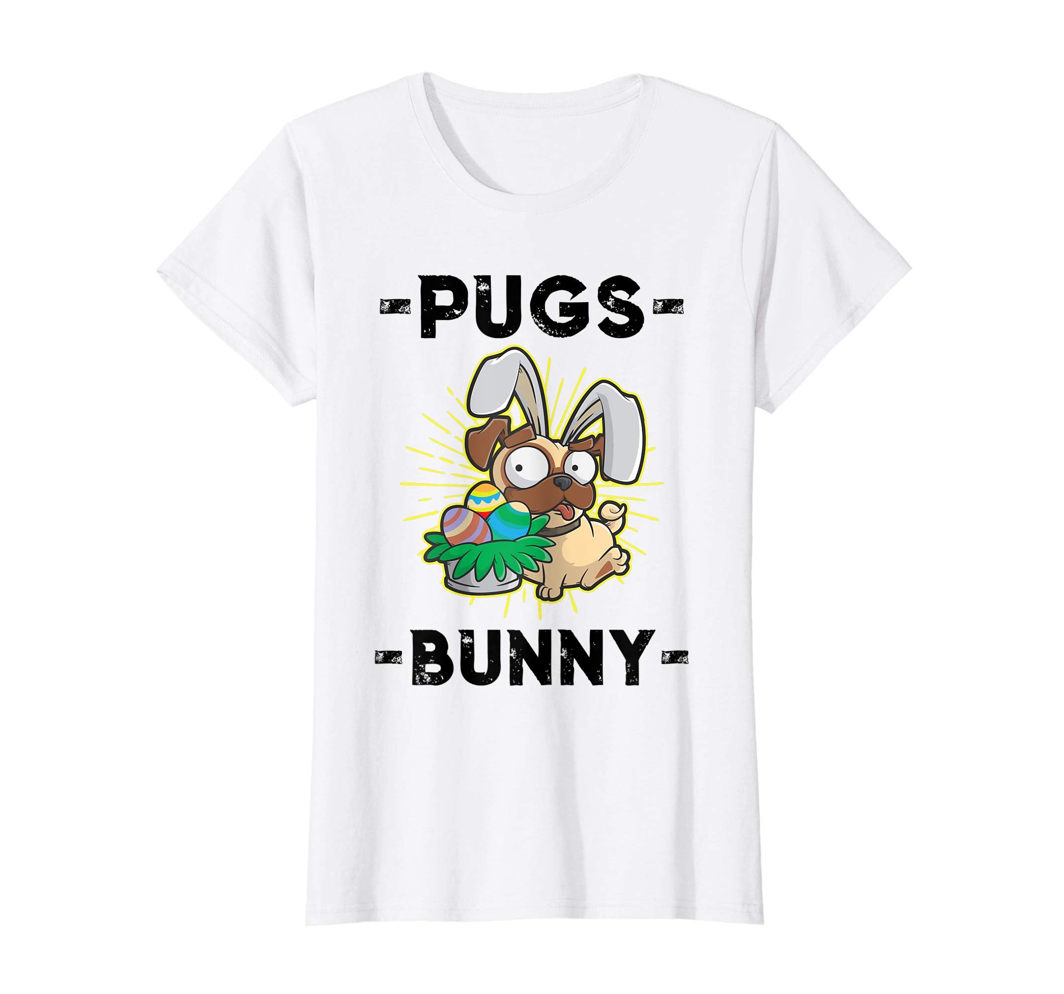 Dog Easter Egg Hunter Pugs Bunny T-Shirt Gift for Girl &amp; Boy