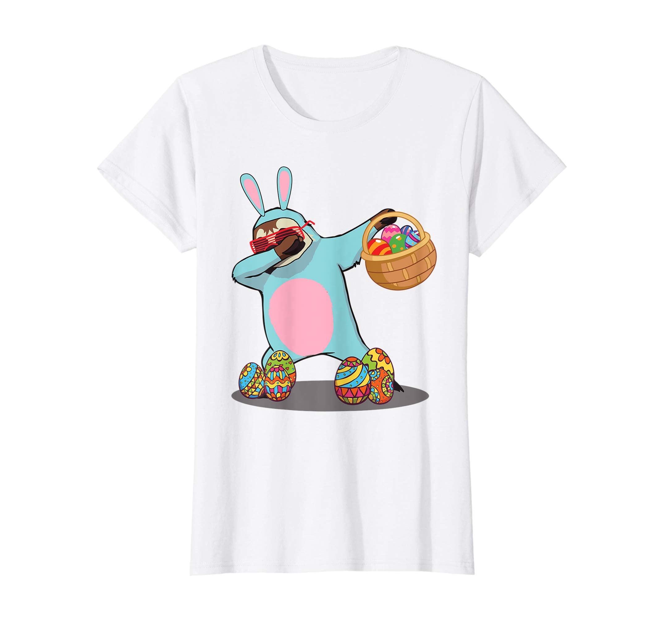 Cute Dabbing Sloth Easter Bunny Egg Basket Tshirt Gifts