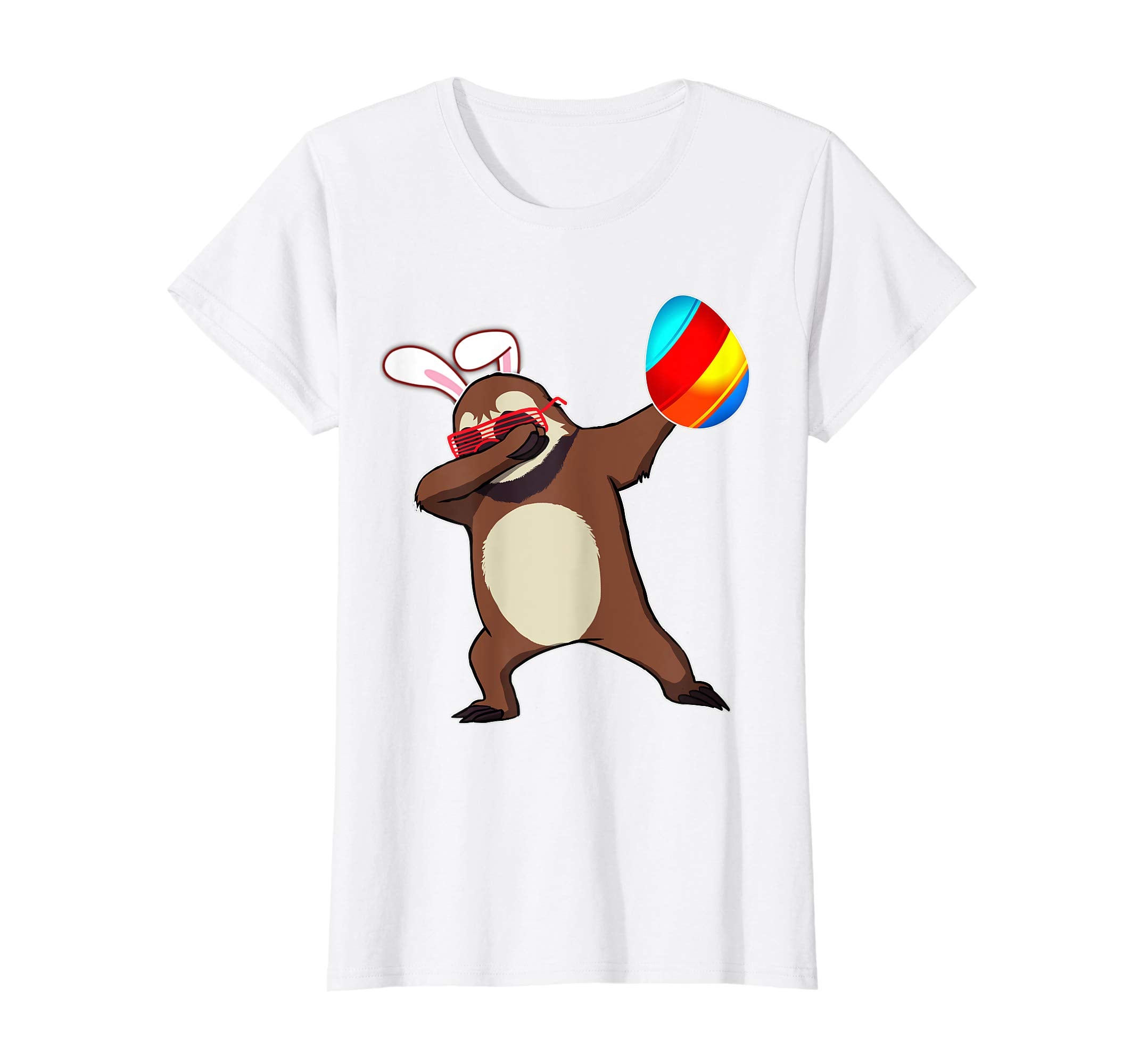 Easter Bunny Dabbing Sloth Tshirt Egg Ears Animal Gift