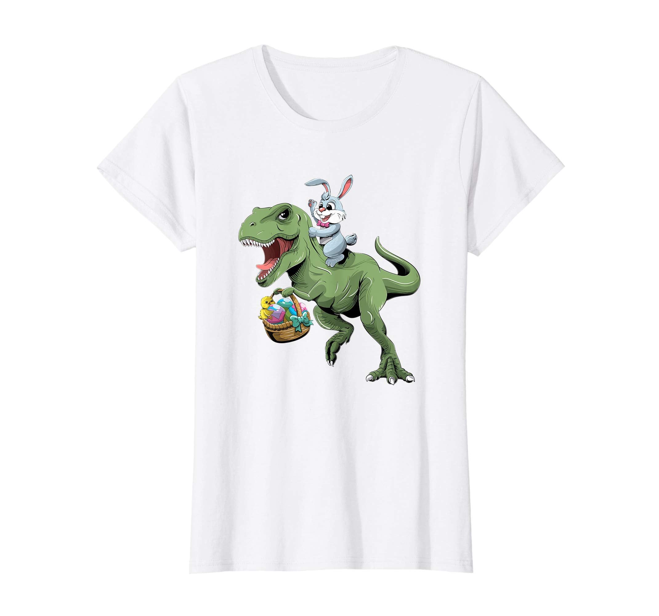 Easter T Shirt for Kids with Cool Bunny and T-rex Egg Hunt