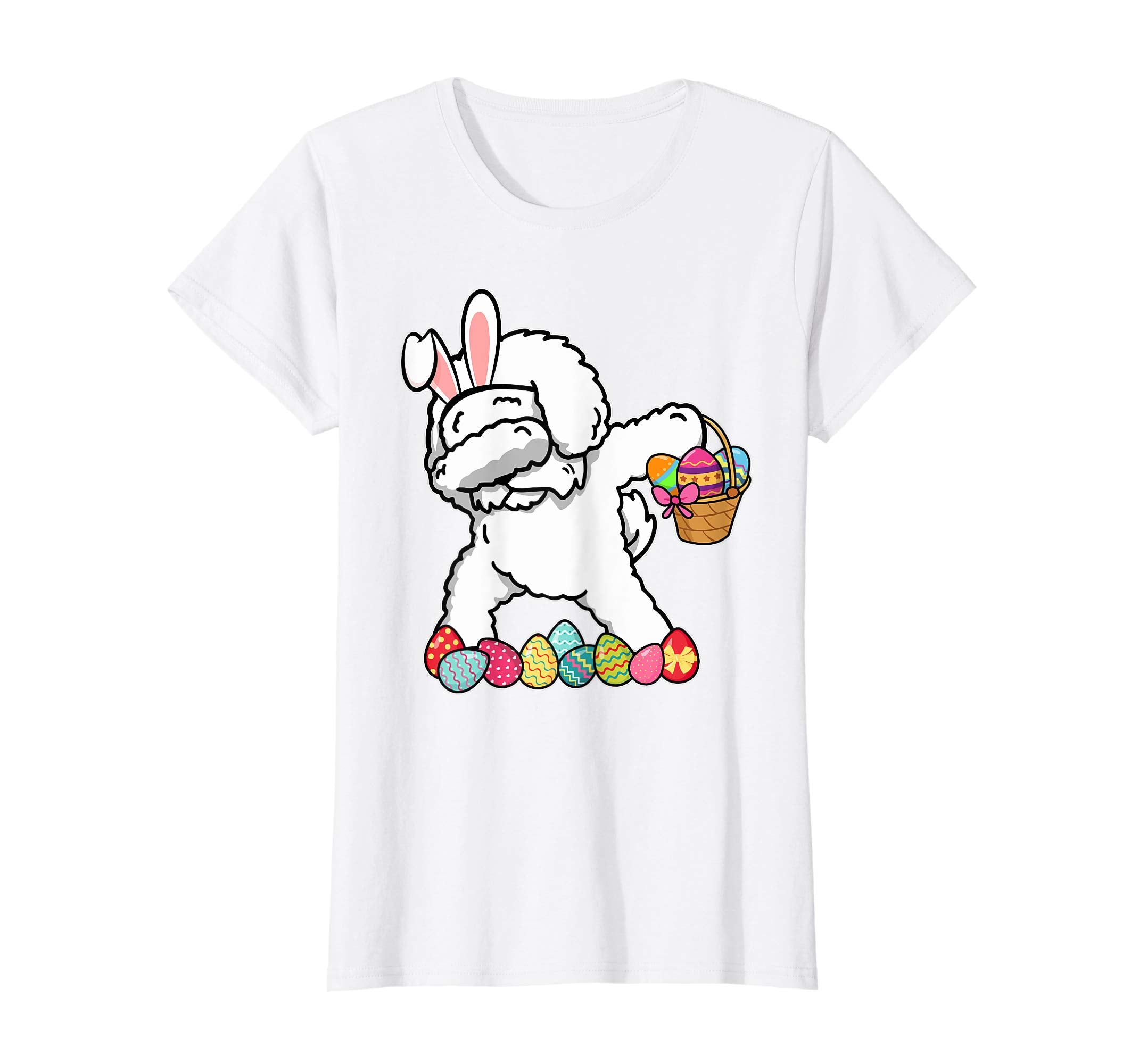 Bichons Frise Dabbing Easter Bunny Egg Basket Hunting Shirt