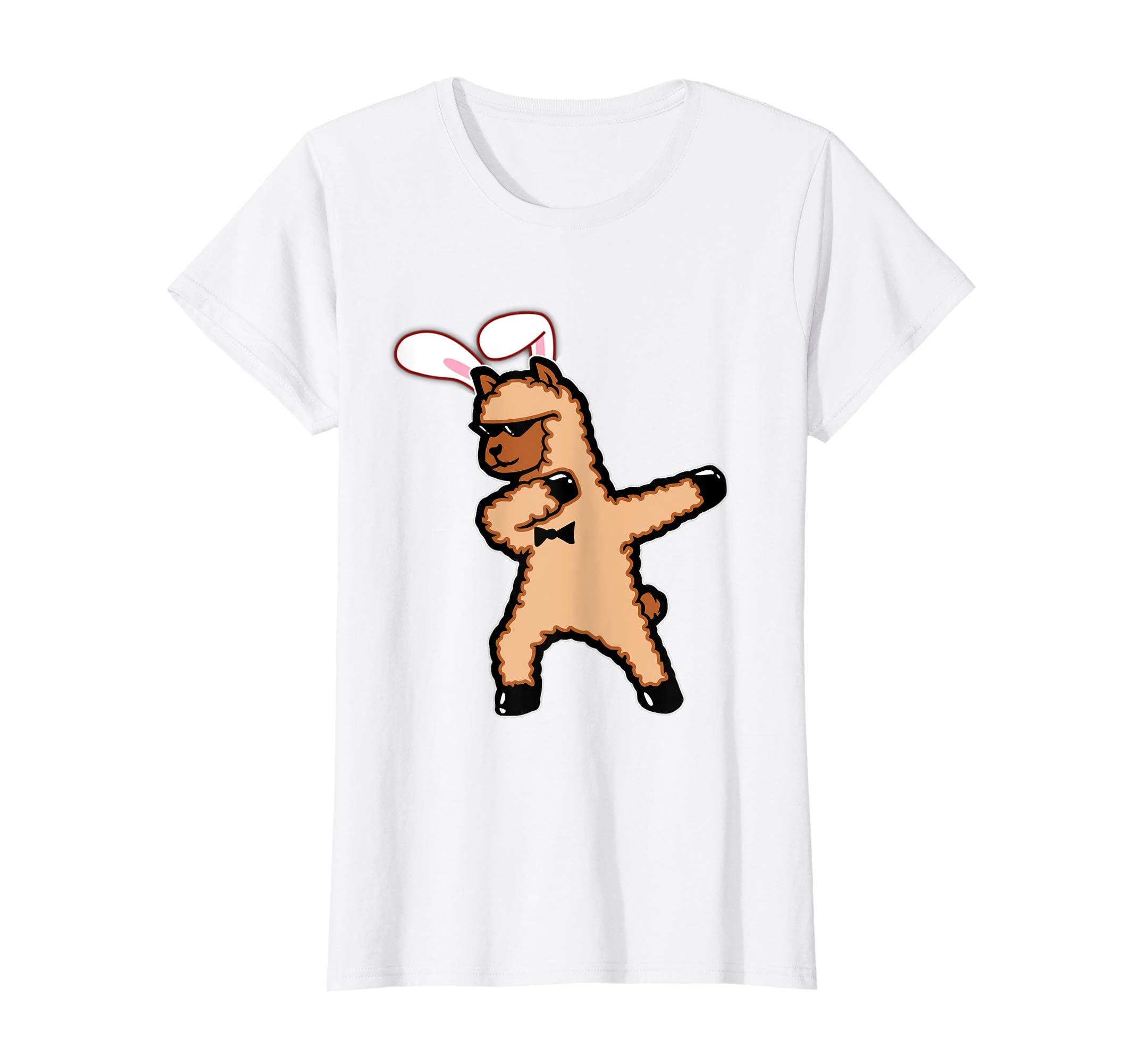 Easter Bunny Dabbing Llama Tshirt Rabbit Ears Animal Gift