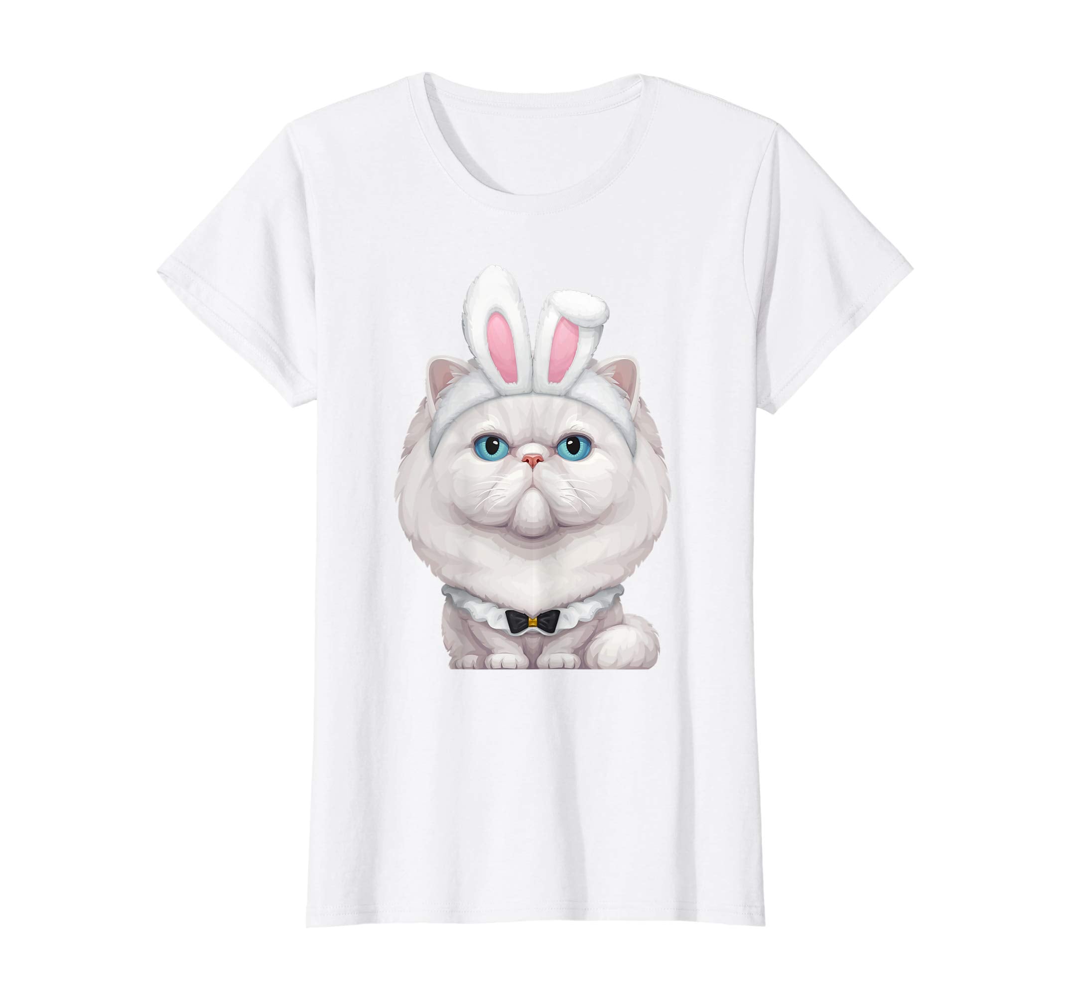 White Persian Cat in the Easter Bunny Costume T-Shirt