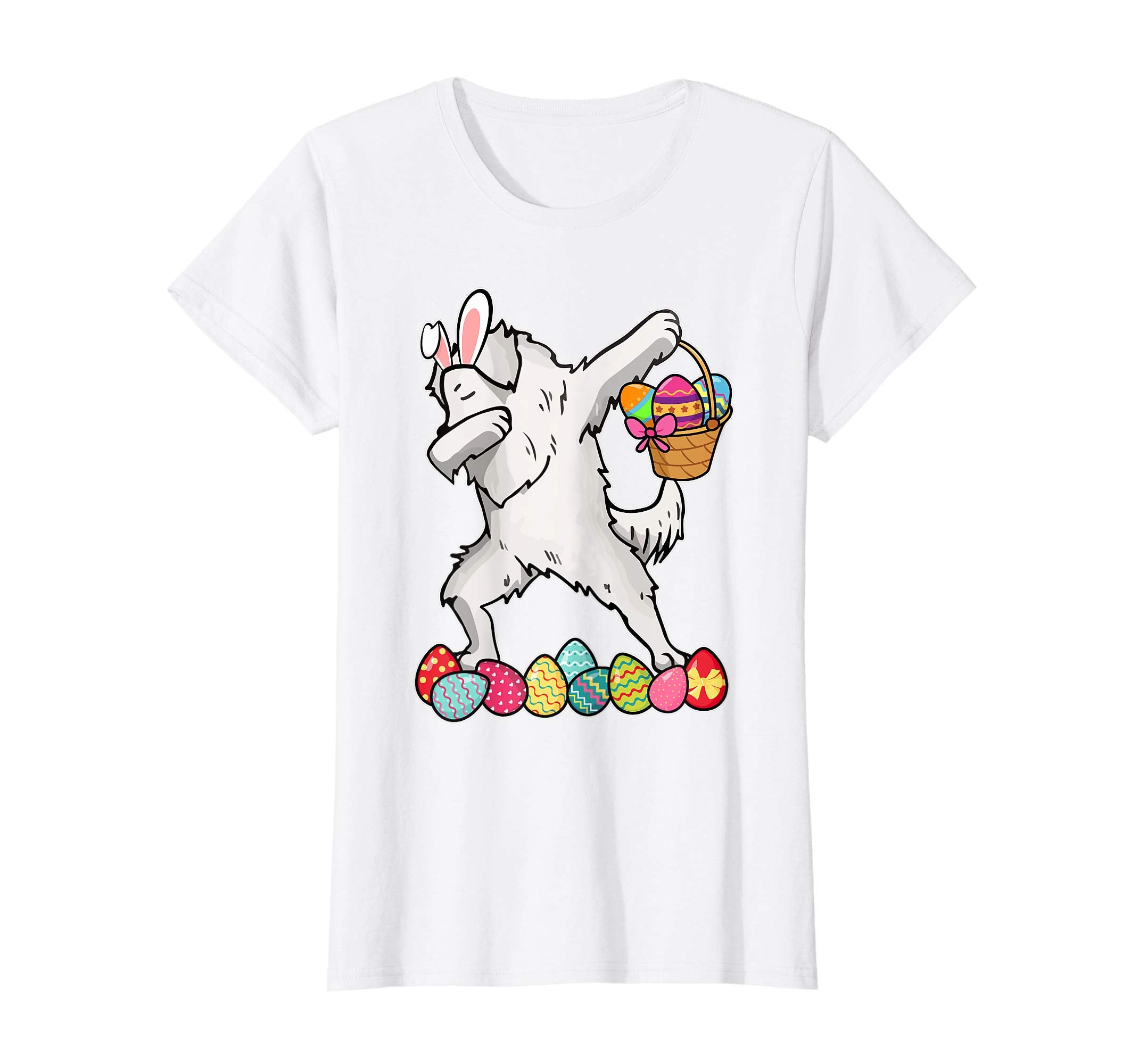 American Eskimo Dab Dabbing Easter Bunny Egg Basket T-Shirt