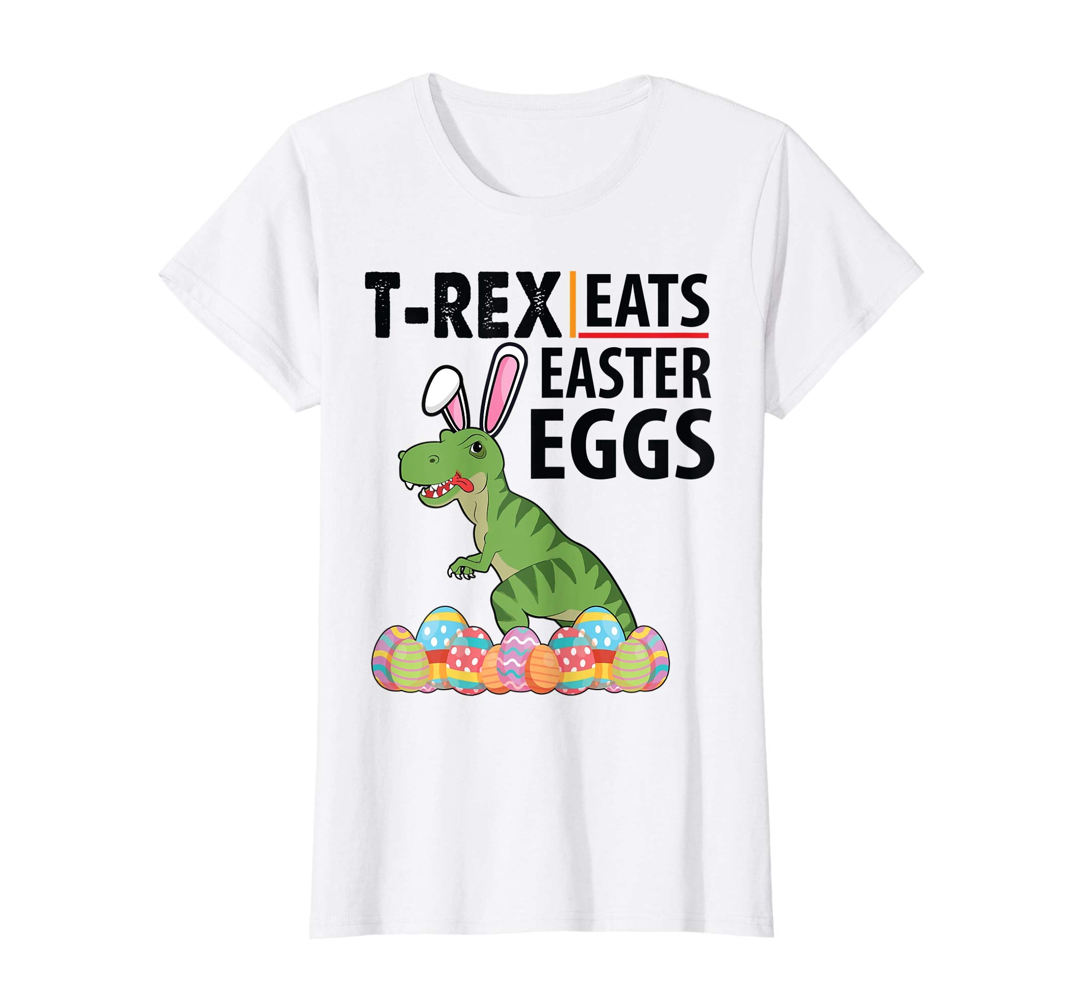 Bunny Dinosaur T-rex Eats Easter Eggs Happy Easter Day Shirt