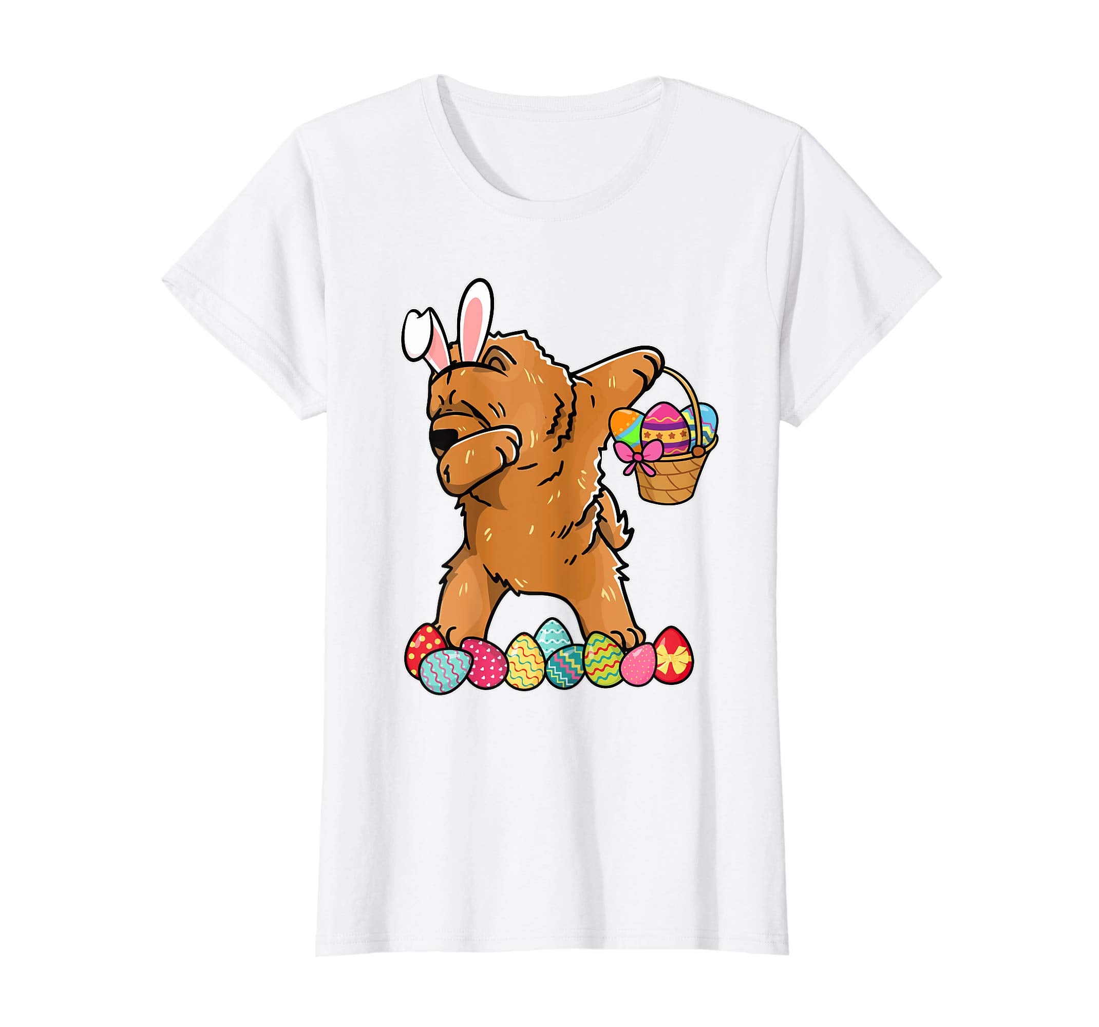 Chow Chow Dabbing Easter Bunny Egg Basket Hunting T-Shirt