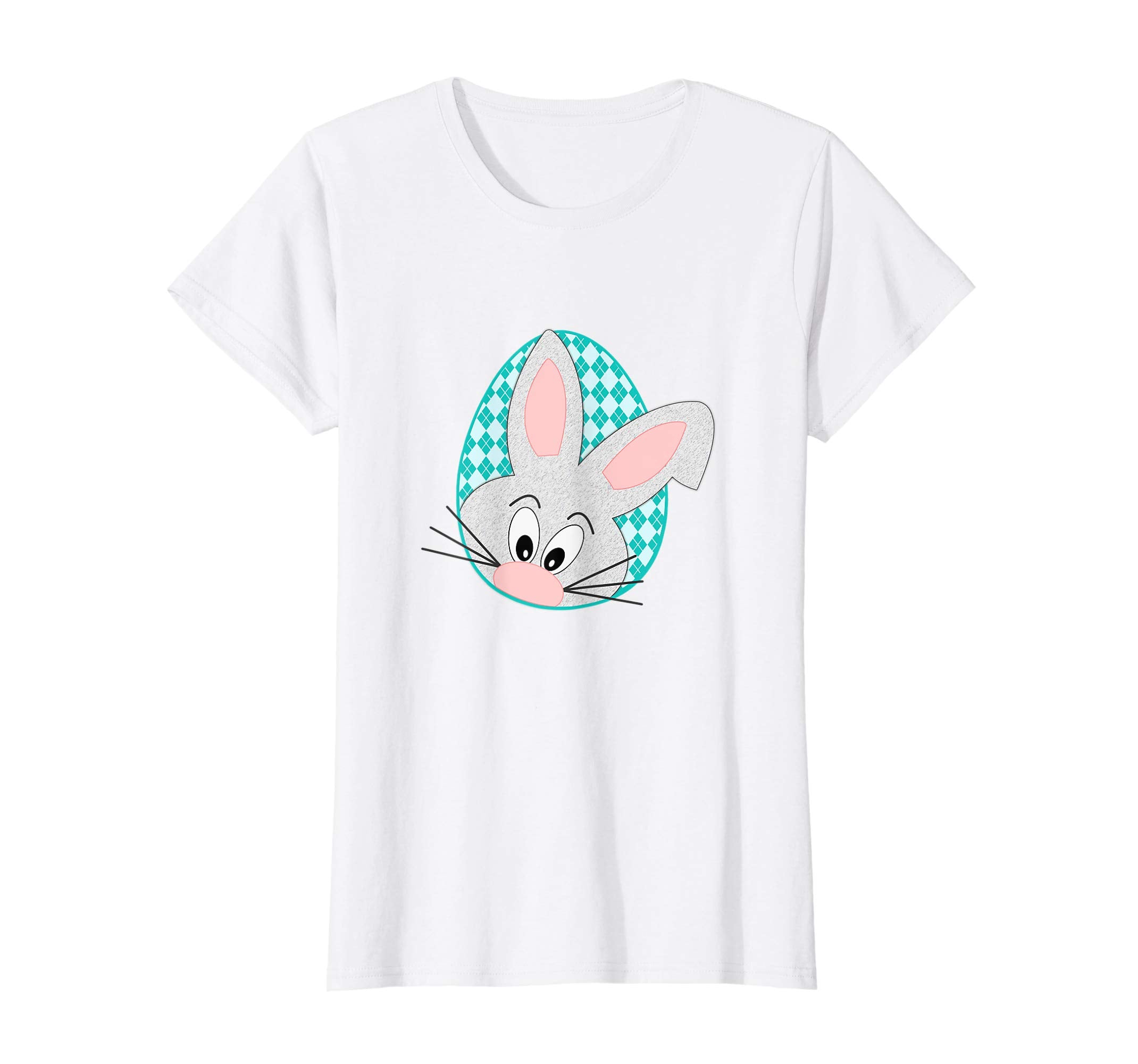 Argyle Easter Egg and Bunny Peekaboo Aqua Shirt