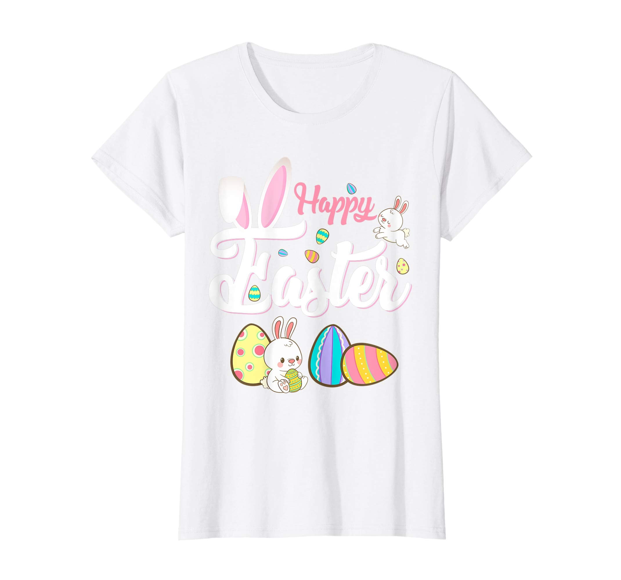 Happy Easter Bunny Tee Shirt With Easter Eggs