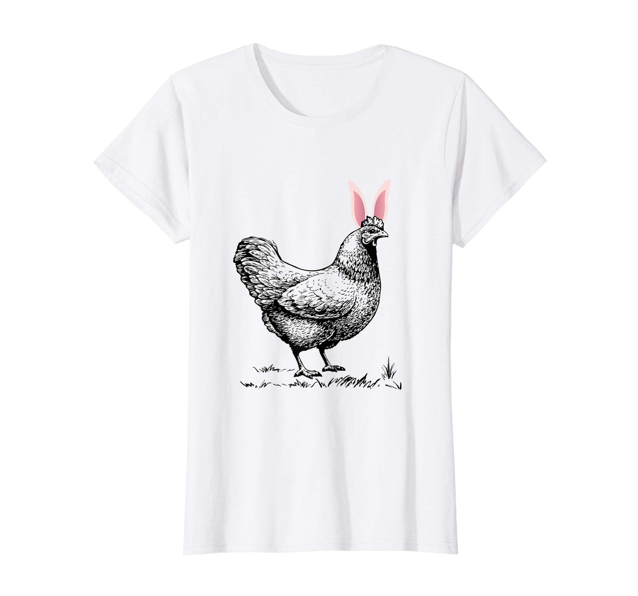 Chicken Hen Easter Bunny Rabbit Ears Funny T-Shirt Tee