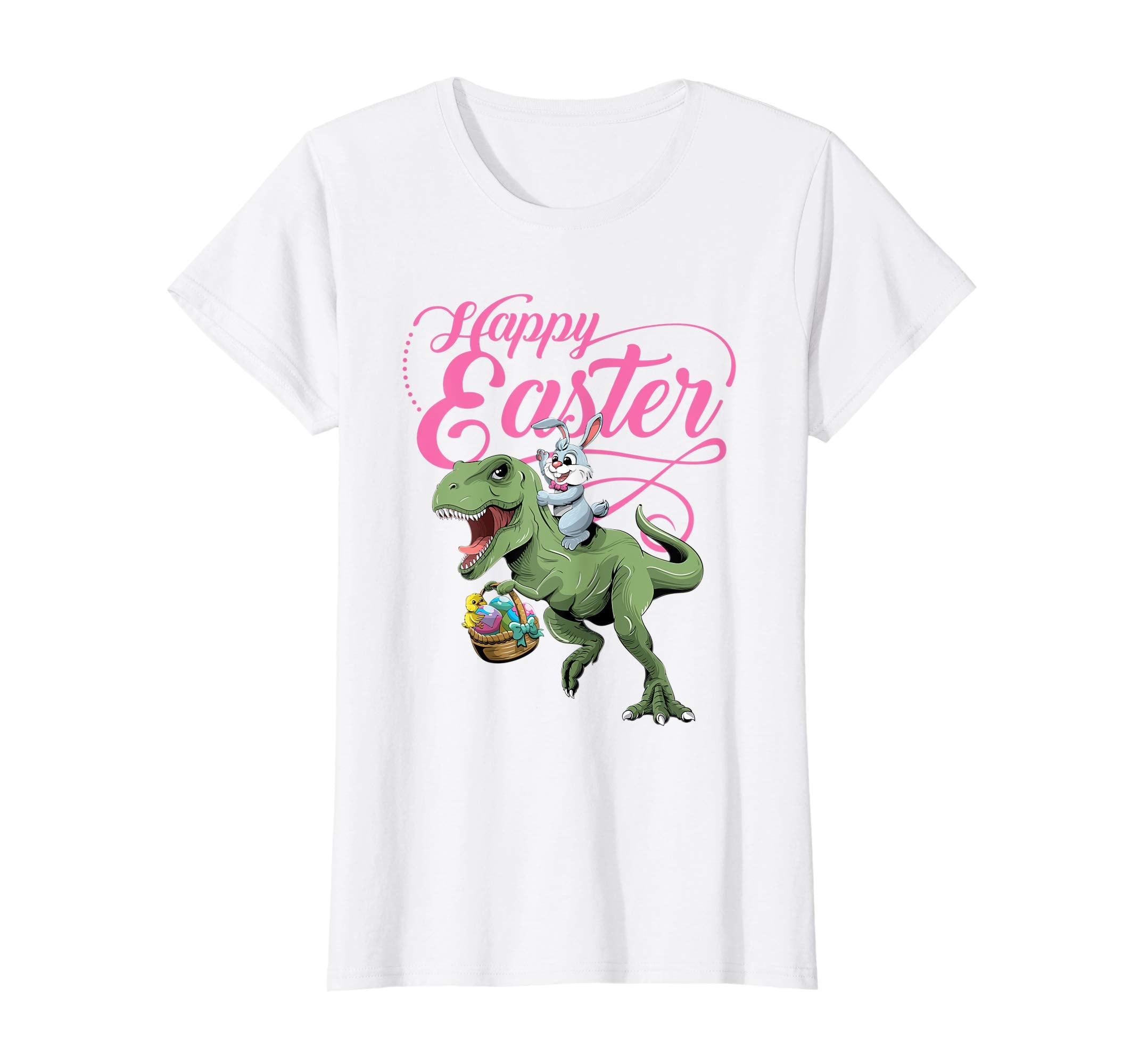 Easter T Shirt for Kids with Cool Bunny and T-rex Egg Hunt