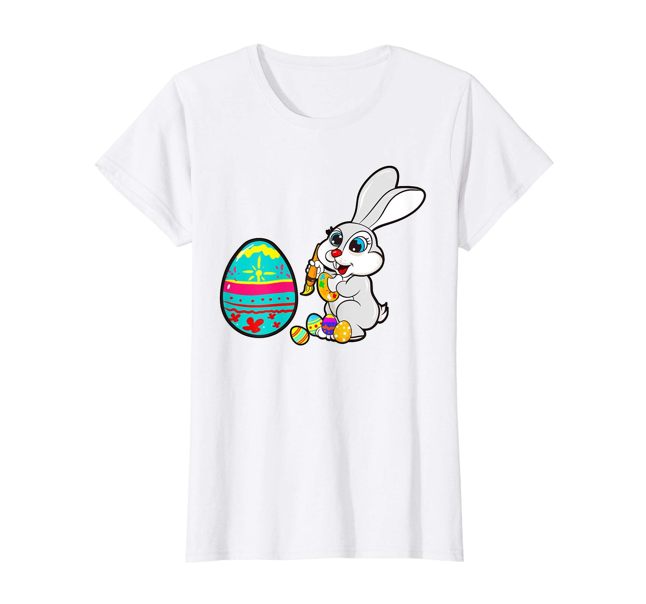 Cute Easter Bunny Shirt Painting Eggs Kids School Egg Hunt
