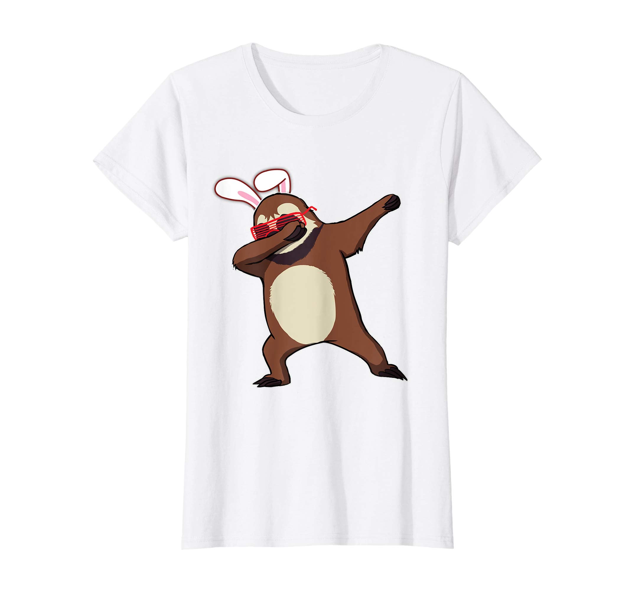 Easter Bunny Dabbing Sloth Tshirt Rabbit Ears Animal Gift