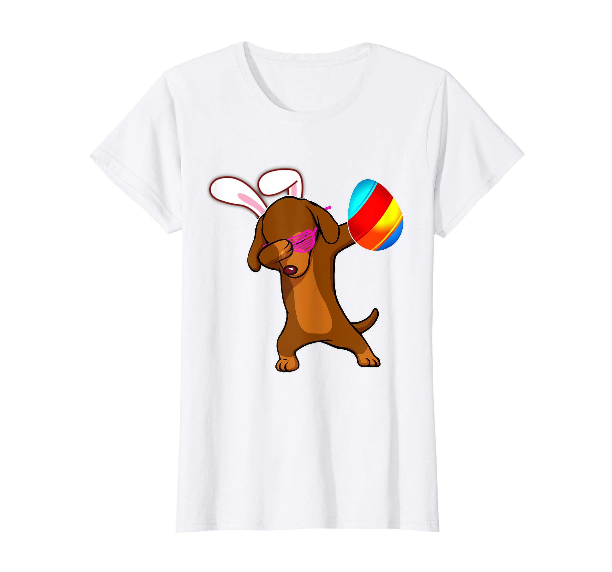 Easter Bunny Dabbing Dachshund Dog Tshirt Egg Ears Gift