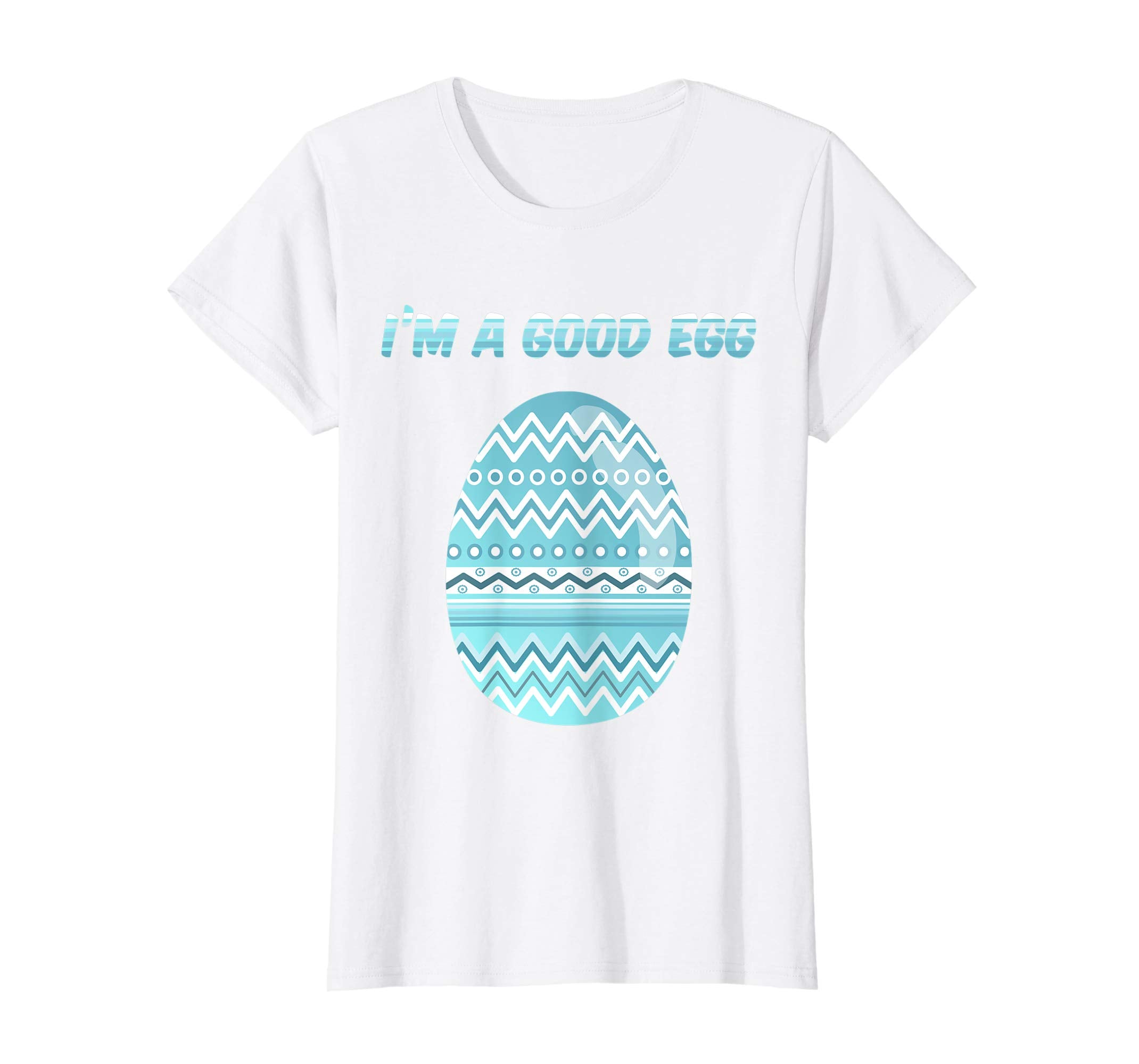 I'm a Good Egg Funny Easter Egg Tshirt Blue