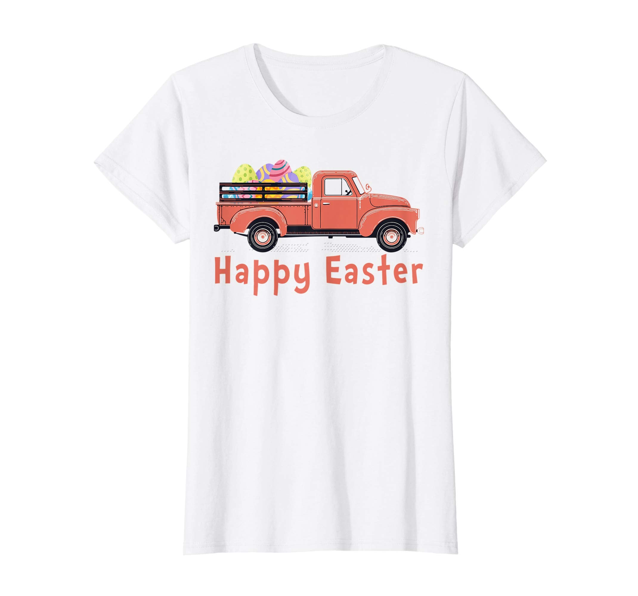 Cute Farm Truck With Easter Eggs-Happy Easter Kids T-Shirt