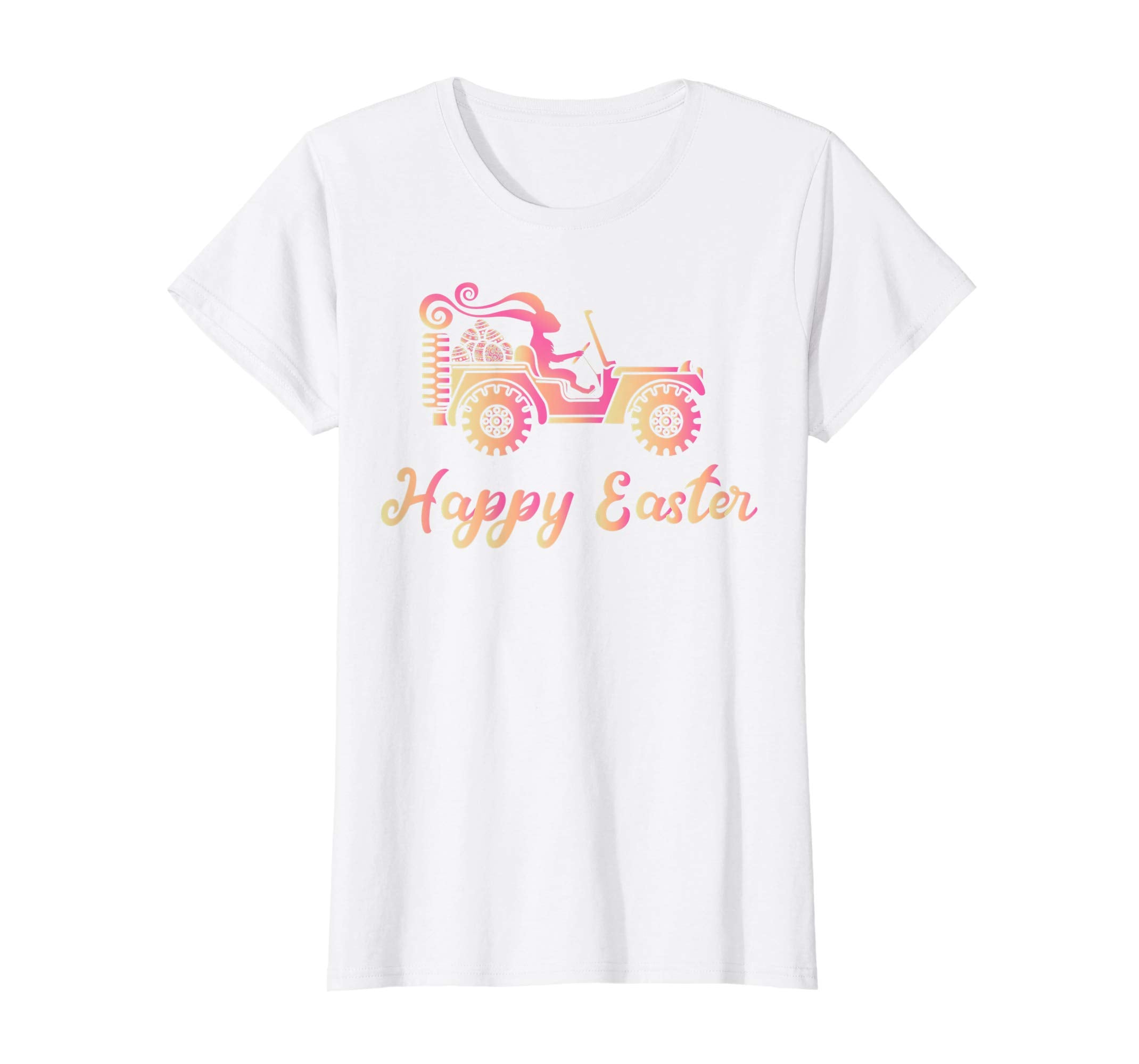 Jeep Happy Easter Bunny with Long Ears Eggs Shirt