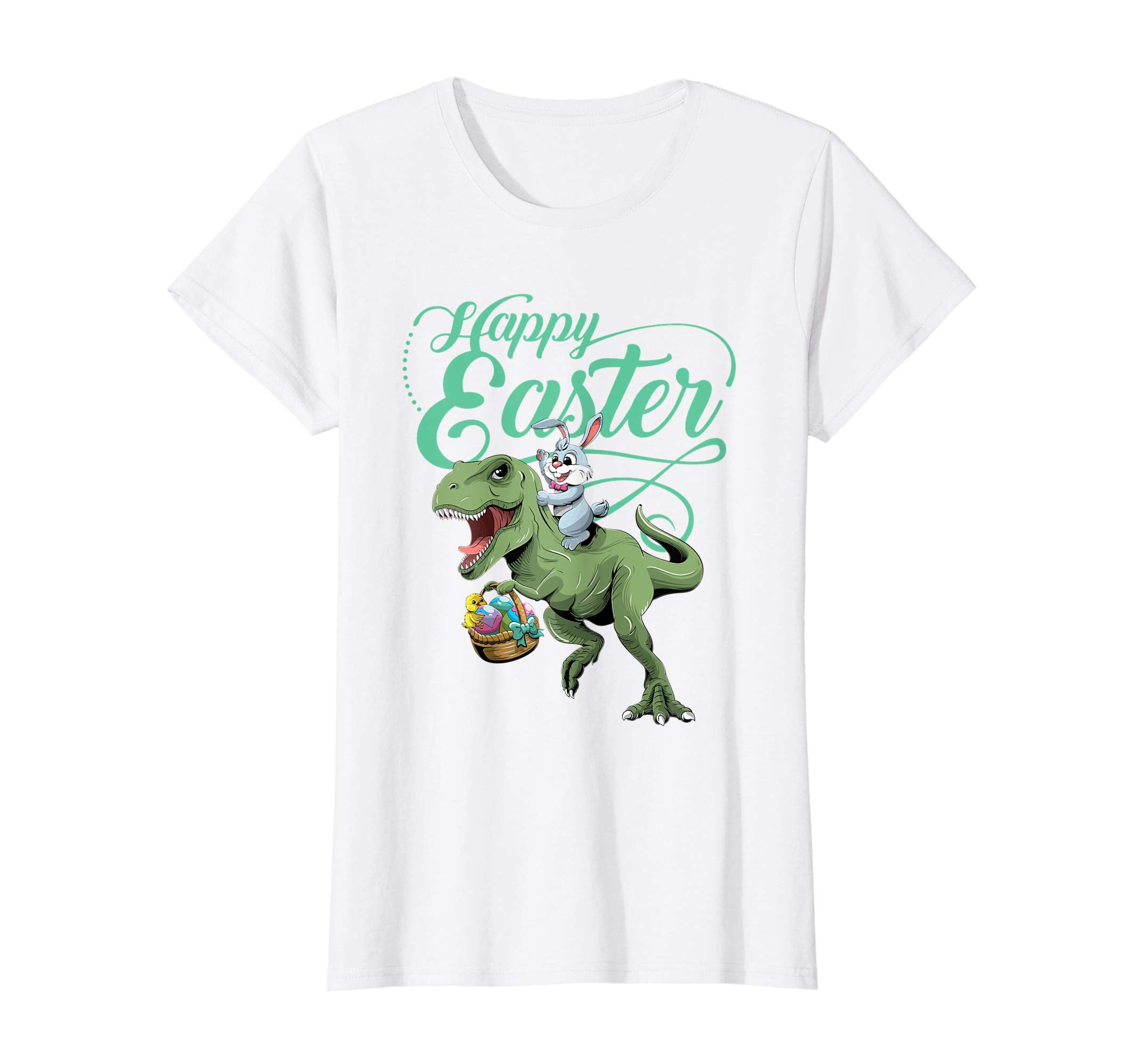 Easter T Shirt for Kids with Cool Bunny and T-rex Egg Hunt