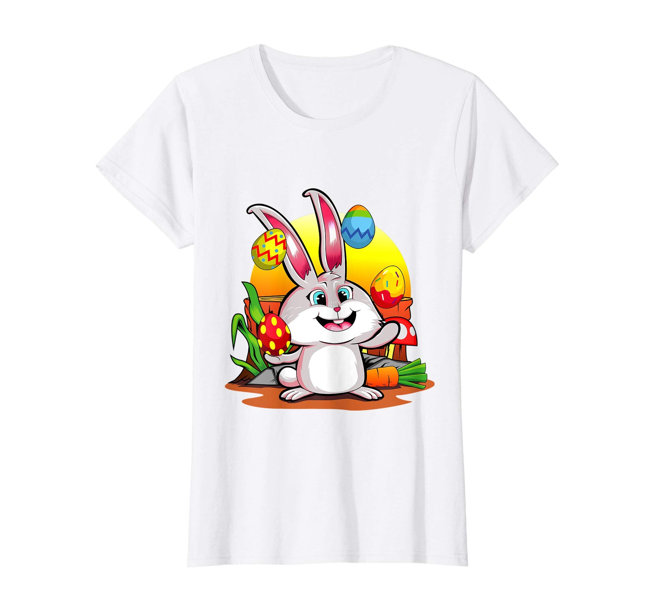 Easter Bunny T-Shirt Juggling With Colorful Easter Eggs