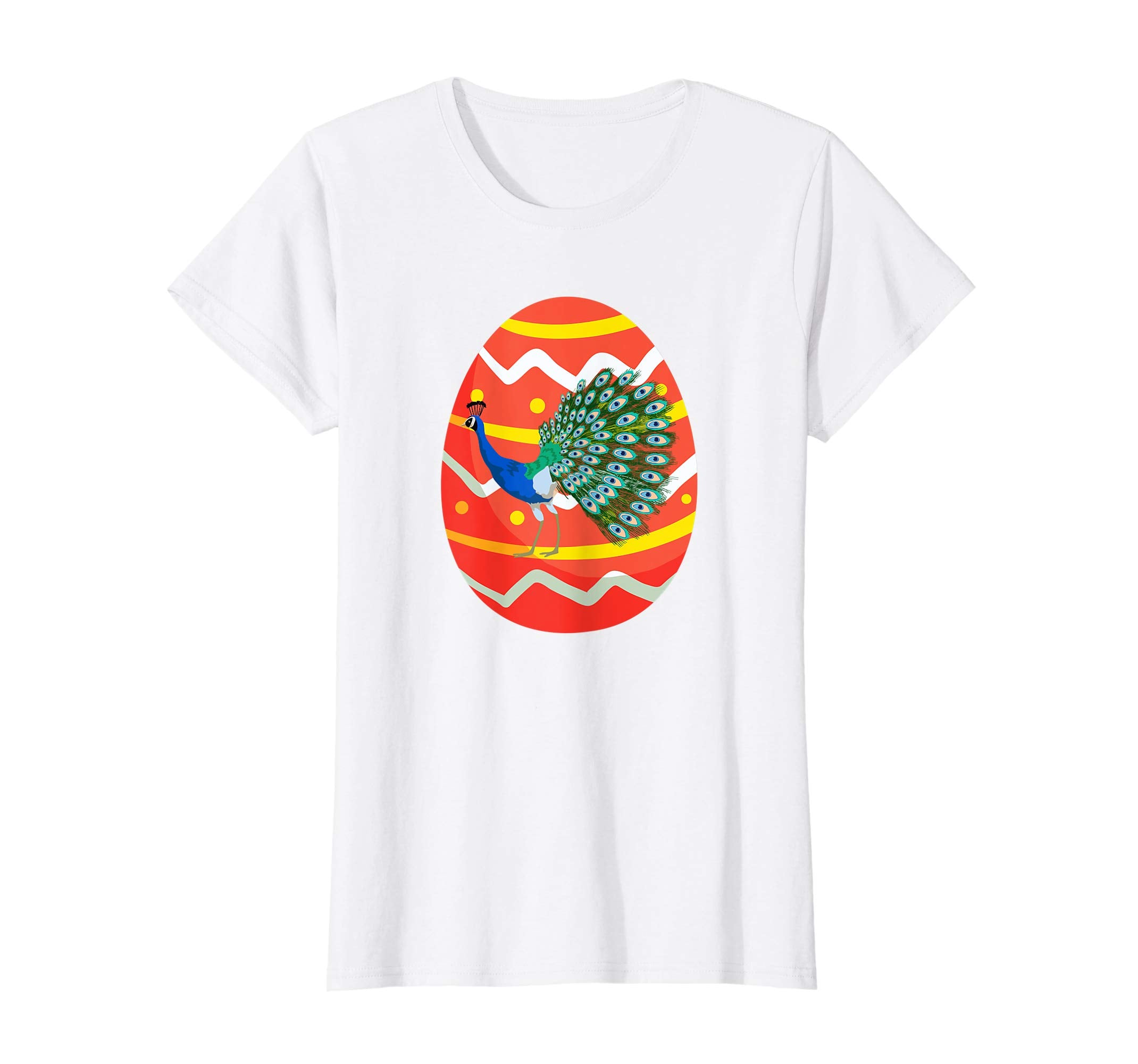 Happy Peacock Easter Egg Bunny T-Shirt for Kids Boys Girls