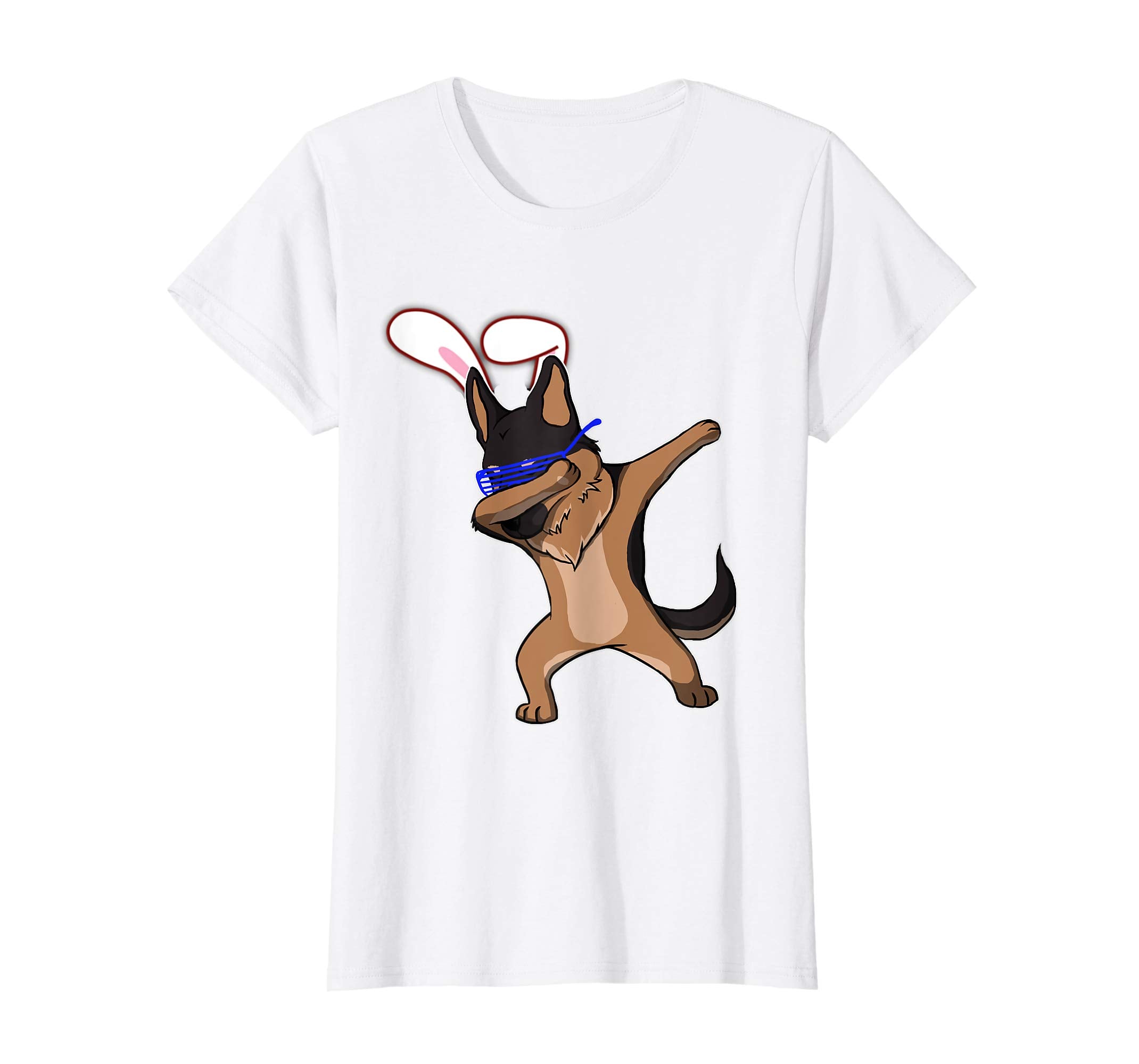 Easter Bunny Dabbing German Shepherd Dog Tshirt Rabbit Ears