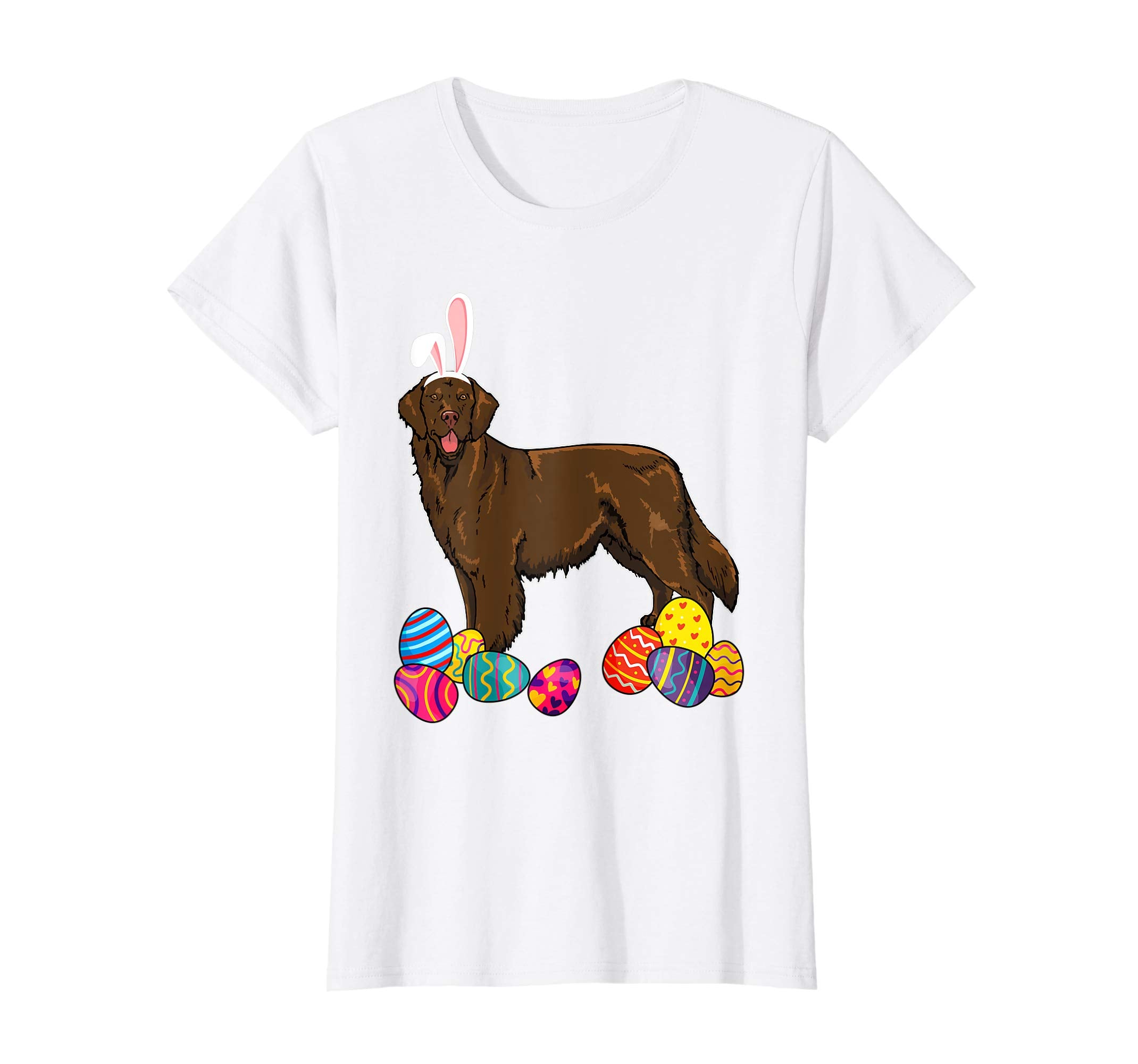 Flat Coated Bunny Ear With Egg Easter Easter Day Shirt
