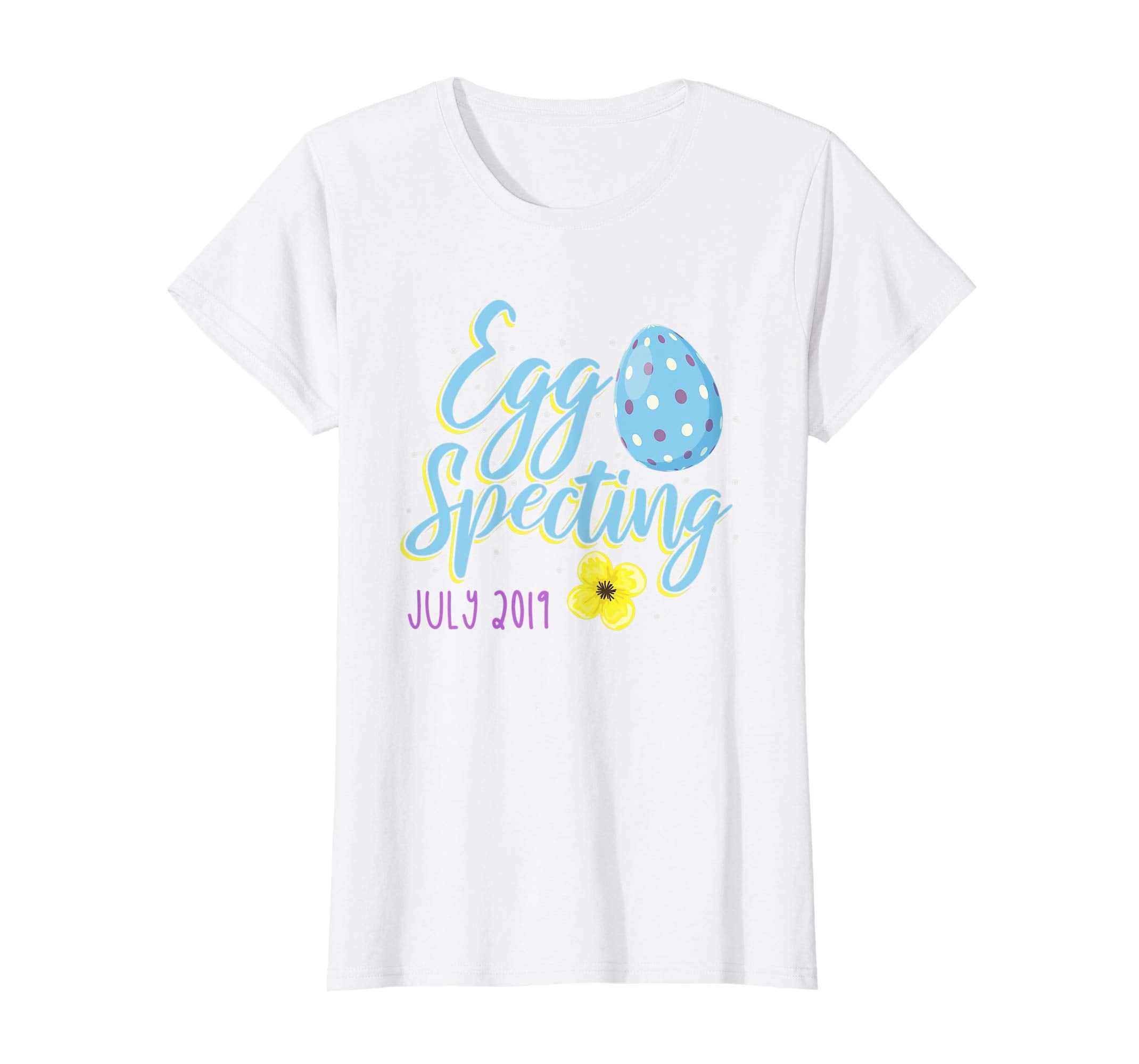 Eggspecting a Baby T Shirt Pregnant Mom Easter Egg July 2019