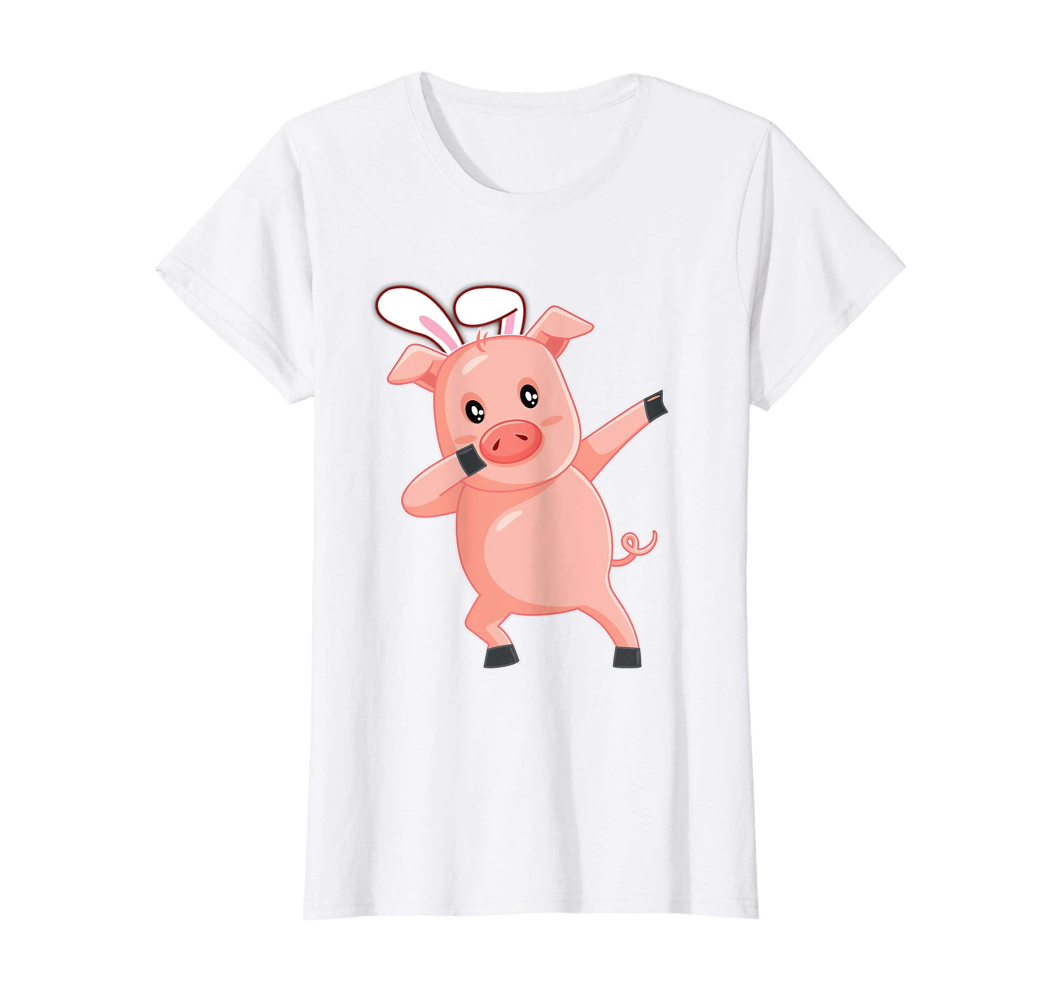 Easter Bunny Dabbing Pig Hog Tshirt Rabbit Ears Animal Gift