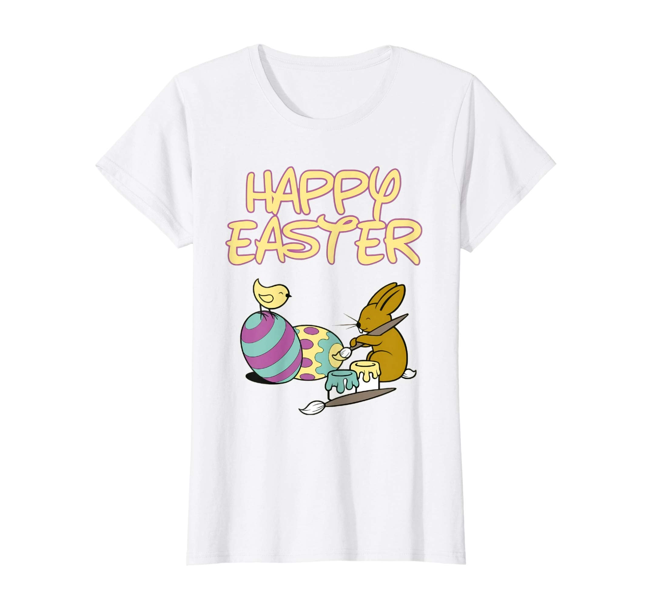 Happy Easter Bunny Tee shirt with Easter Eggs T shirt