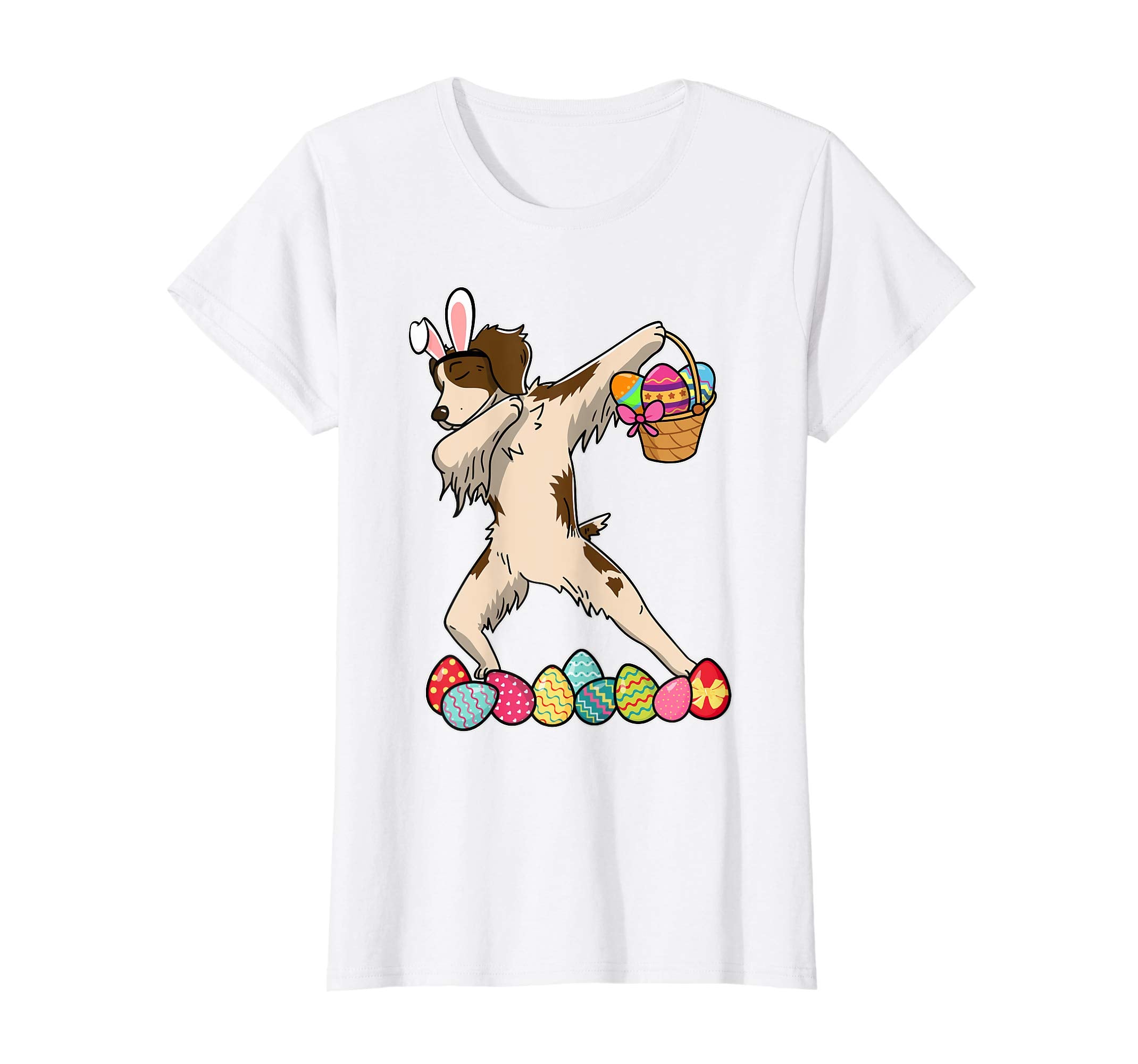 Brittany Dab Dabbing Dressed Easter Bunny Egg Basket T-Shirt
