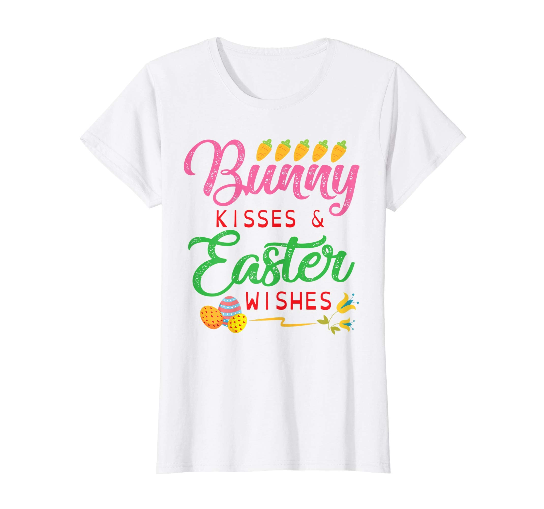 Carrot Easter Eggs Bunny Kisses &amp; Easter Wishes Flower Shirt