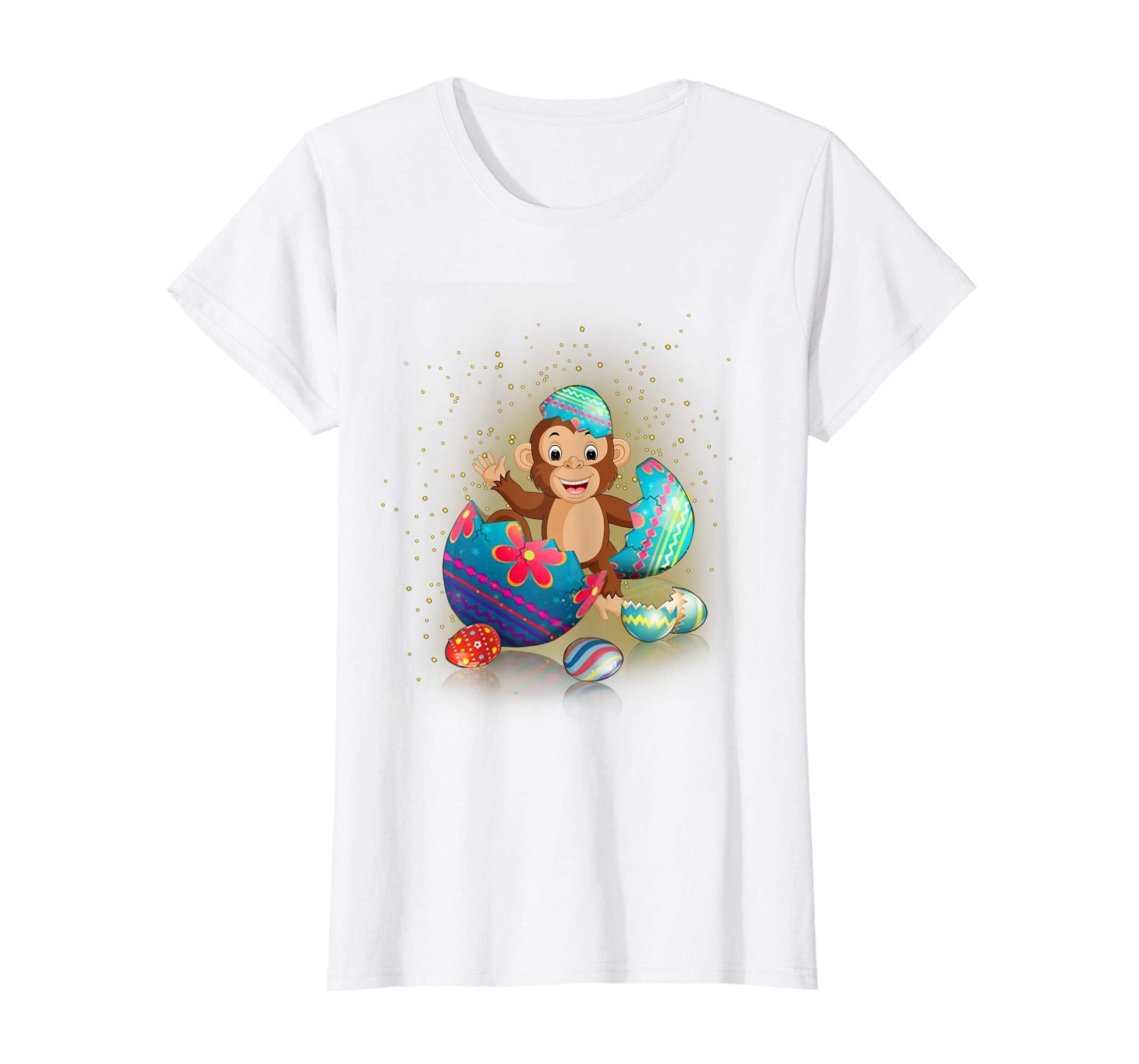 Monkey Easter Eggs Funny T-Shirts Happy Easter Bunny Gifts