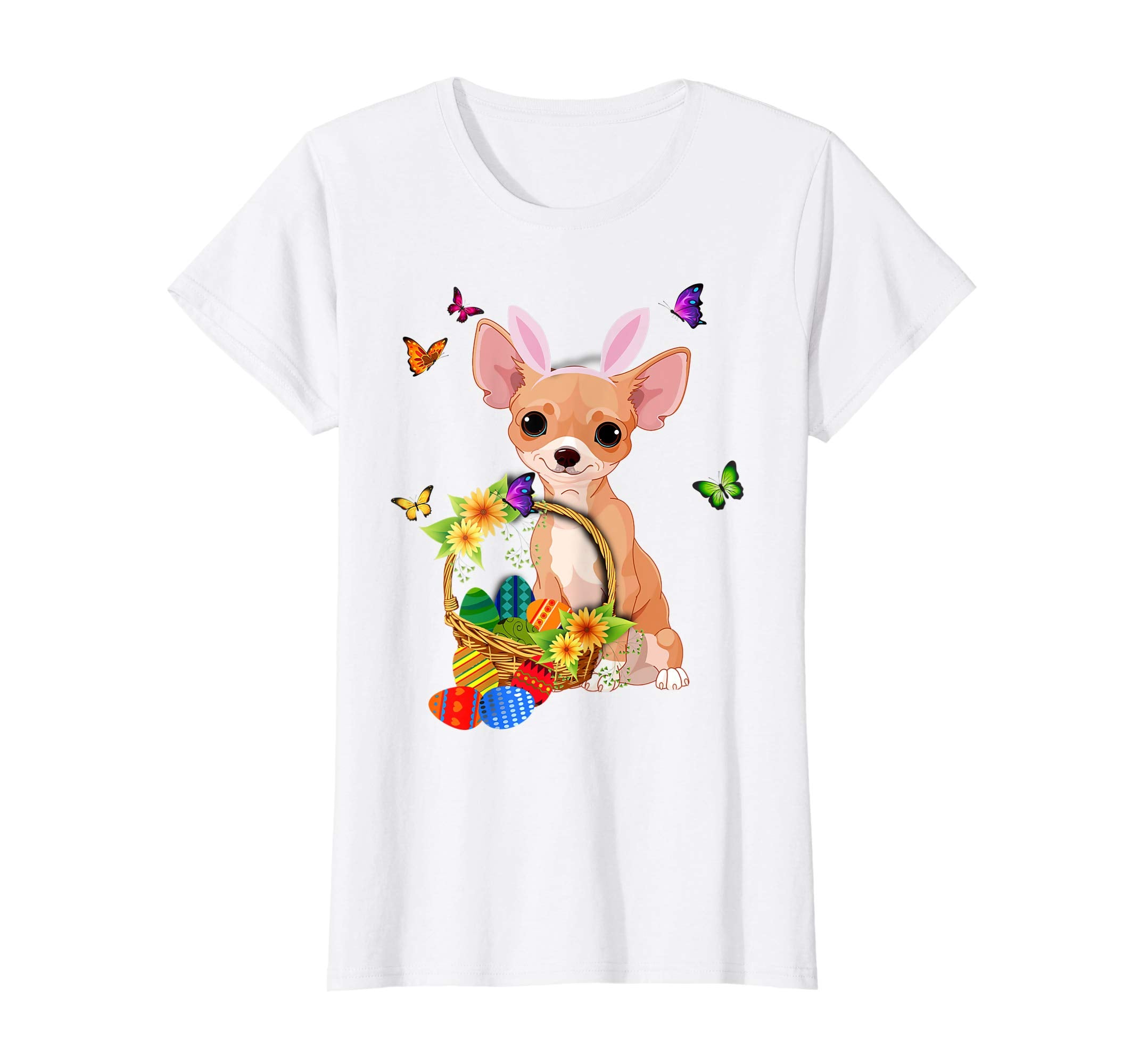 Chihuahua Bunny Hat Rabbit Easter Eggs Shirt