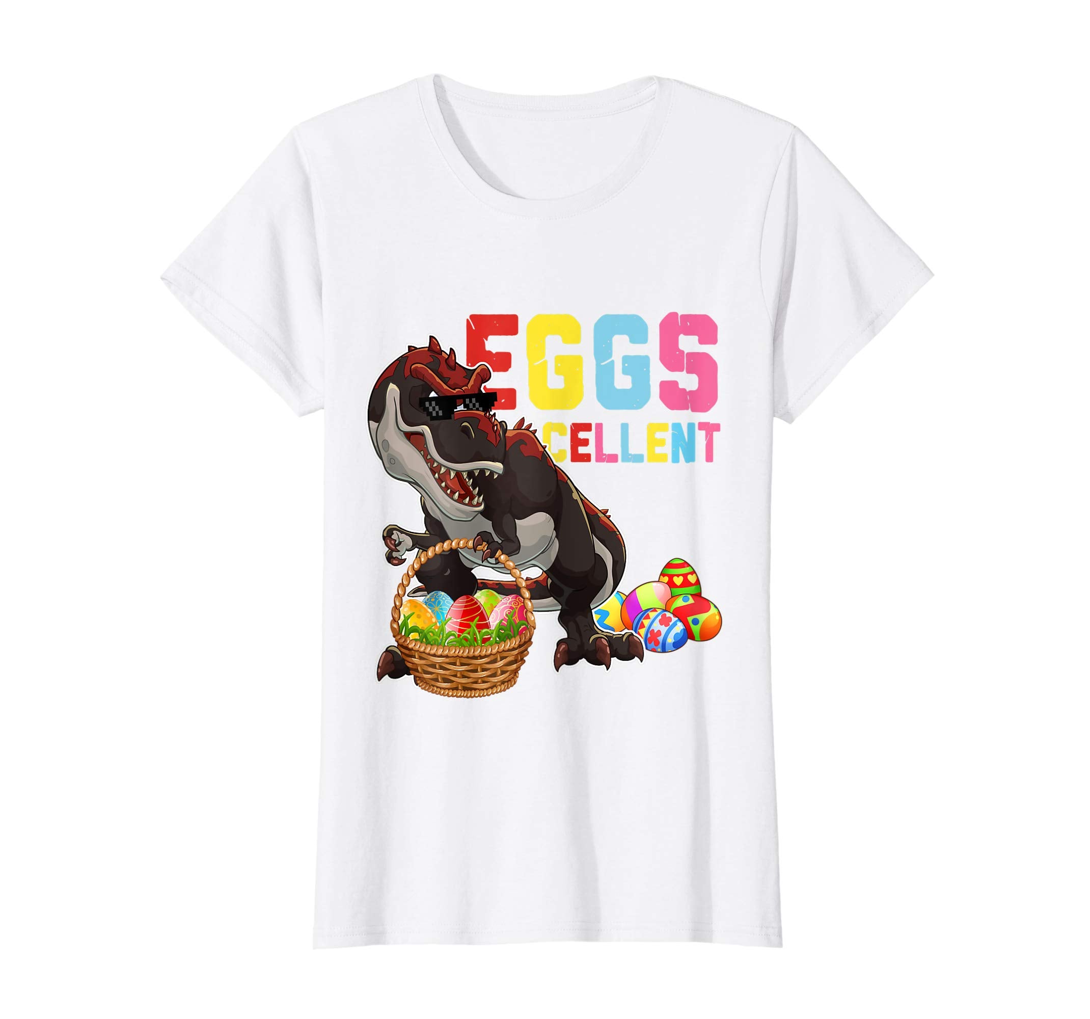 Dinosaur T-rex Bunny Ears Egg Cellent Easter Basket T-Shirt