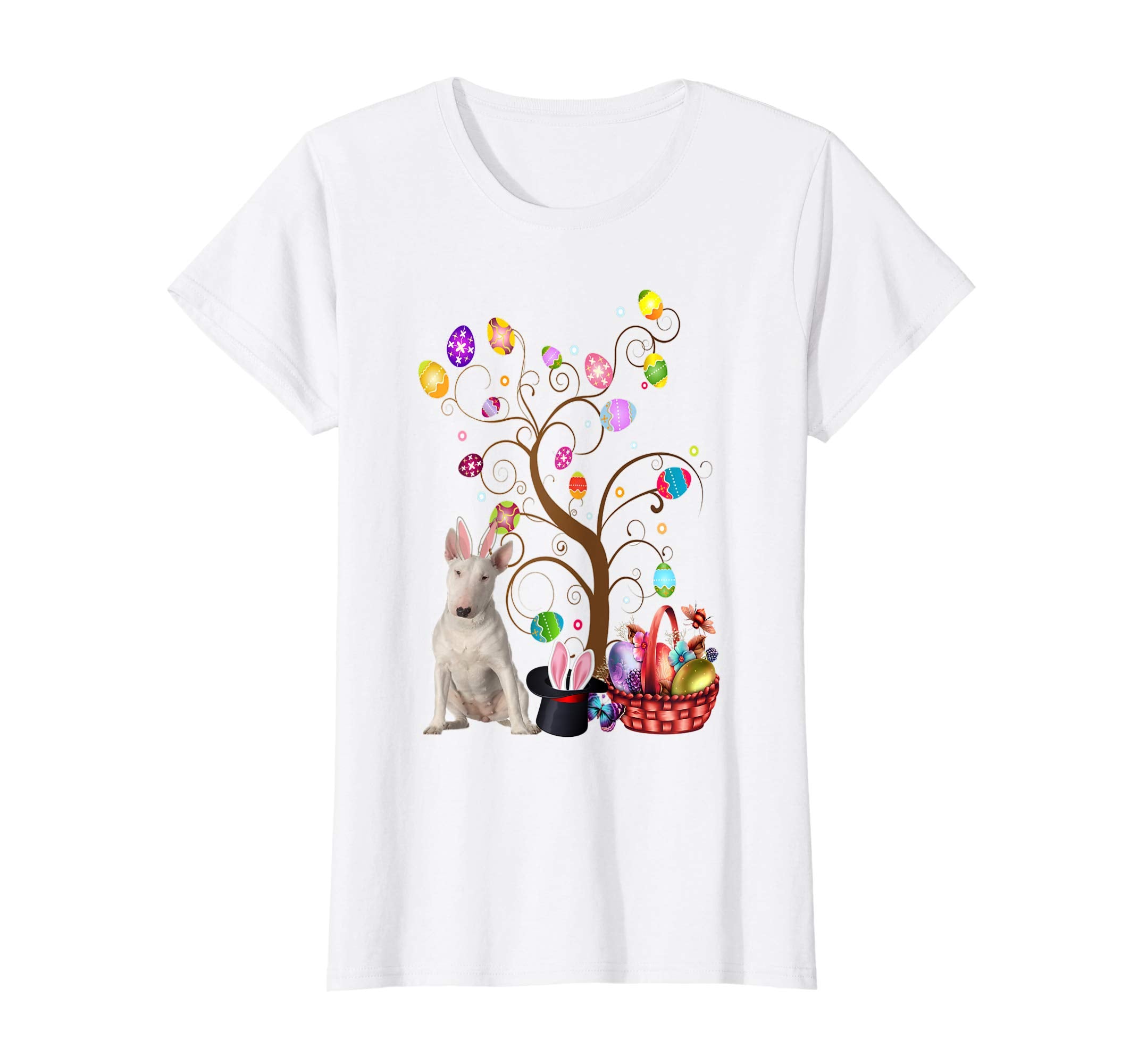 Bunny Bull Terrier Easter Day Hunting Egg T-Shirt Mom Gift