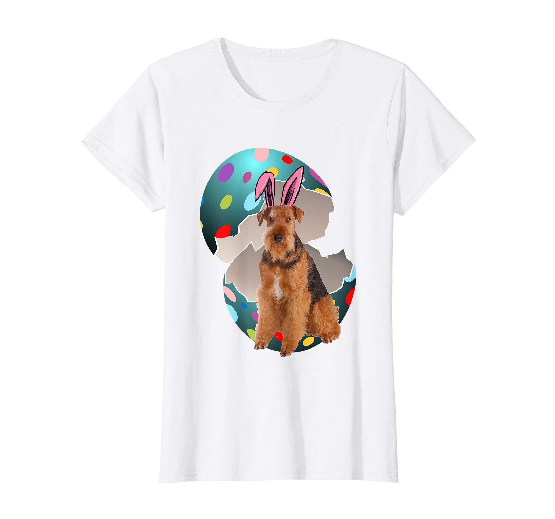 Airedale Terrier Dad Mom Easter Day Gift T shirt