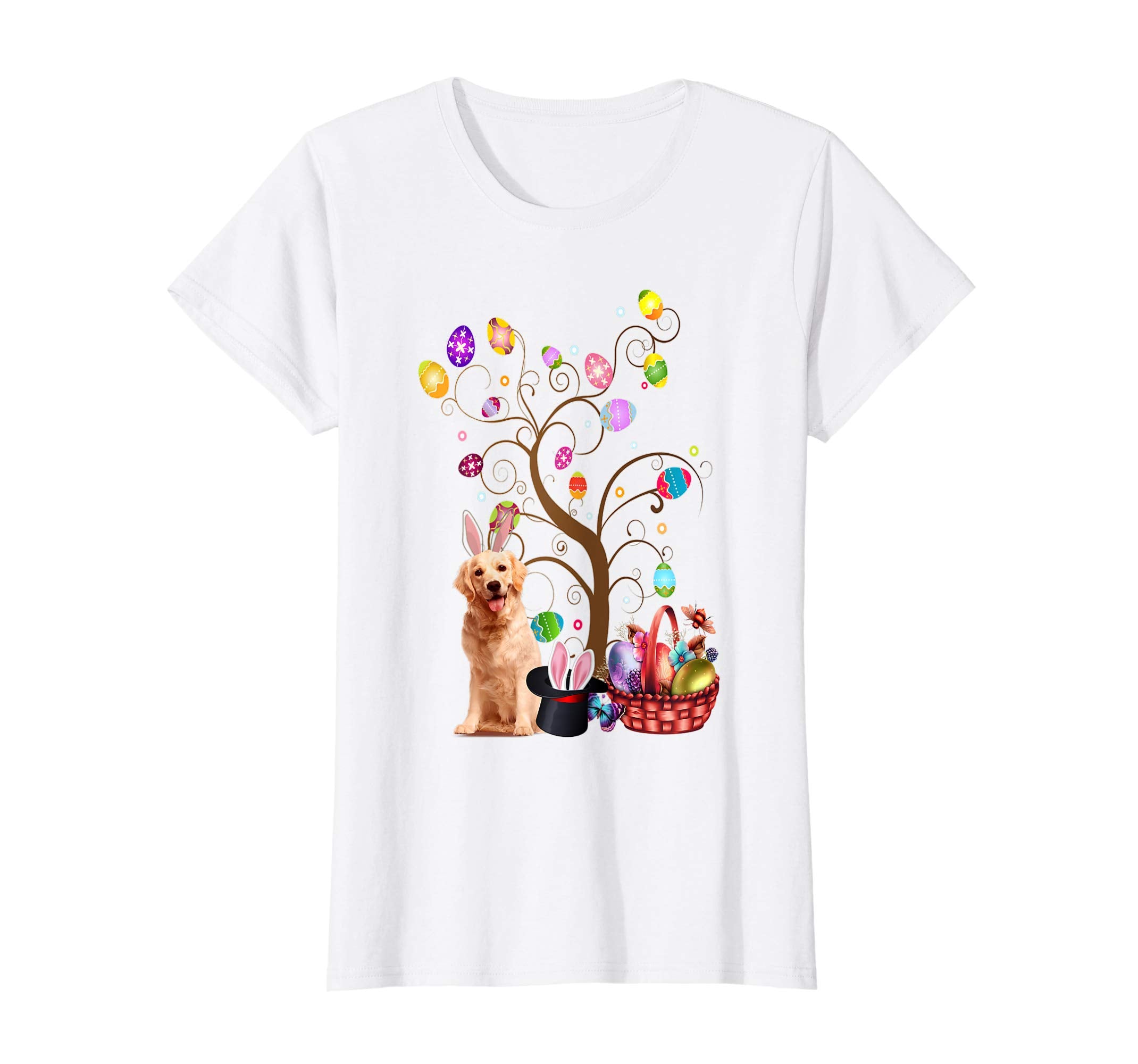 Bunny Golden Retriever Easter Day Hunting Egg Shirt Mom Gift