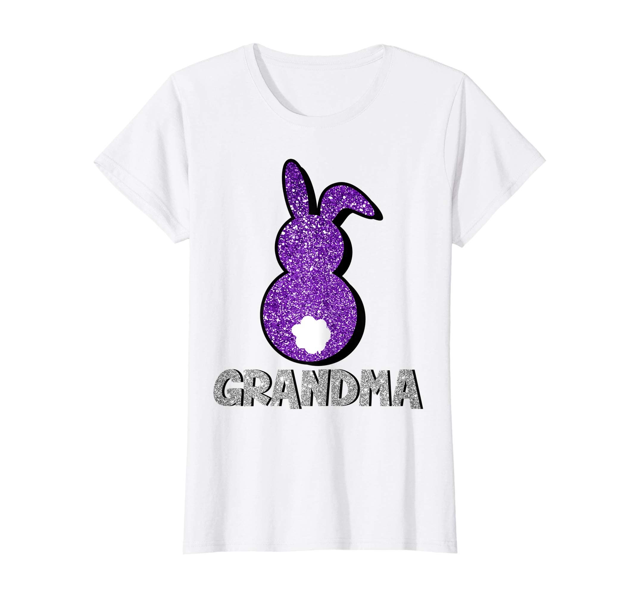 Womens Grandma Bunny With Tail Ears Matching Family Easter t-shirt