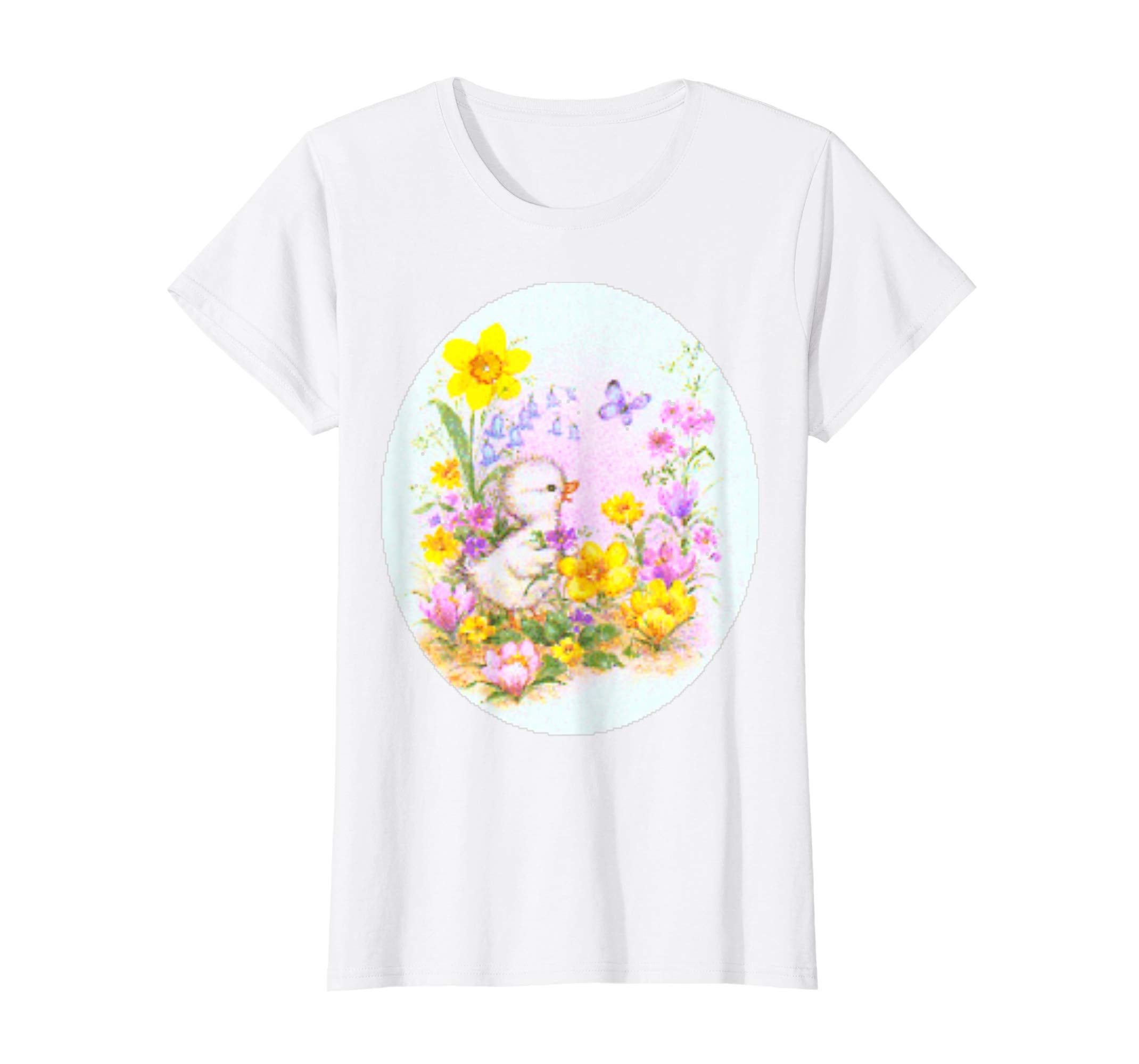 Cute Easter Duckling Chick and Flowers Standard T Shirts