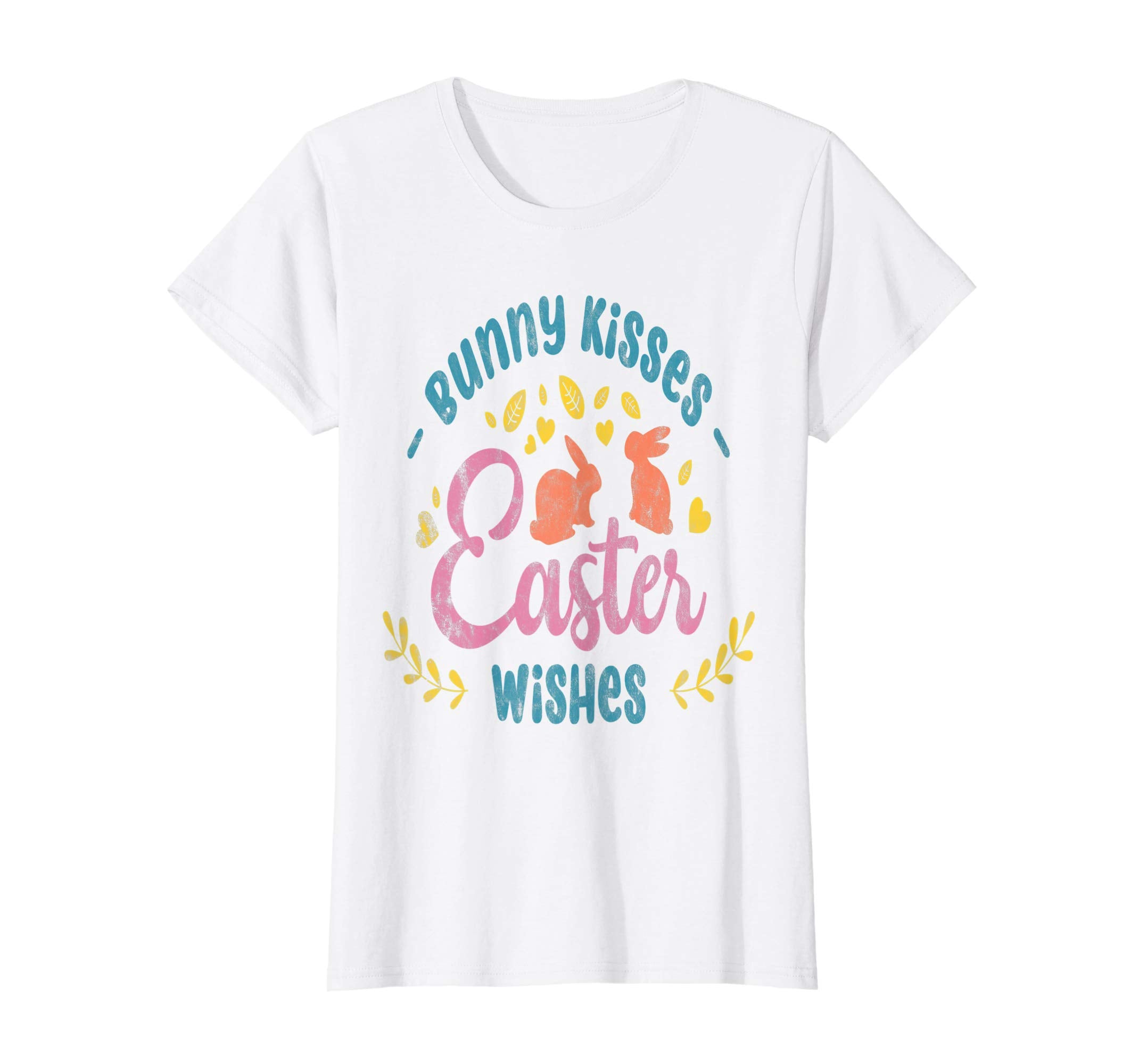 Bunny Kisses Easter Wishes T-Shirt Gift Women