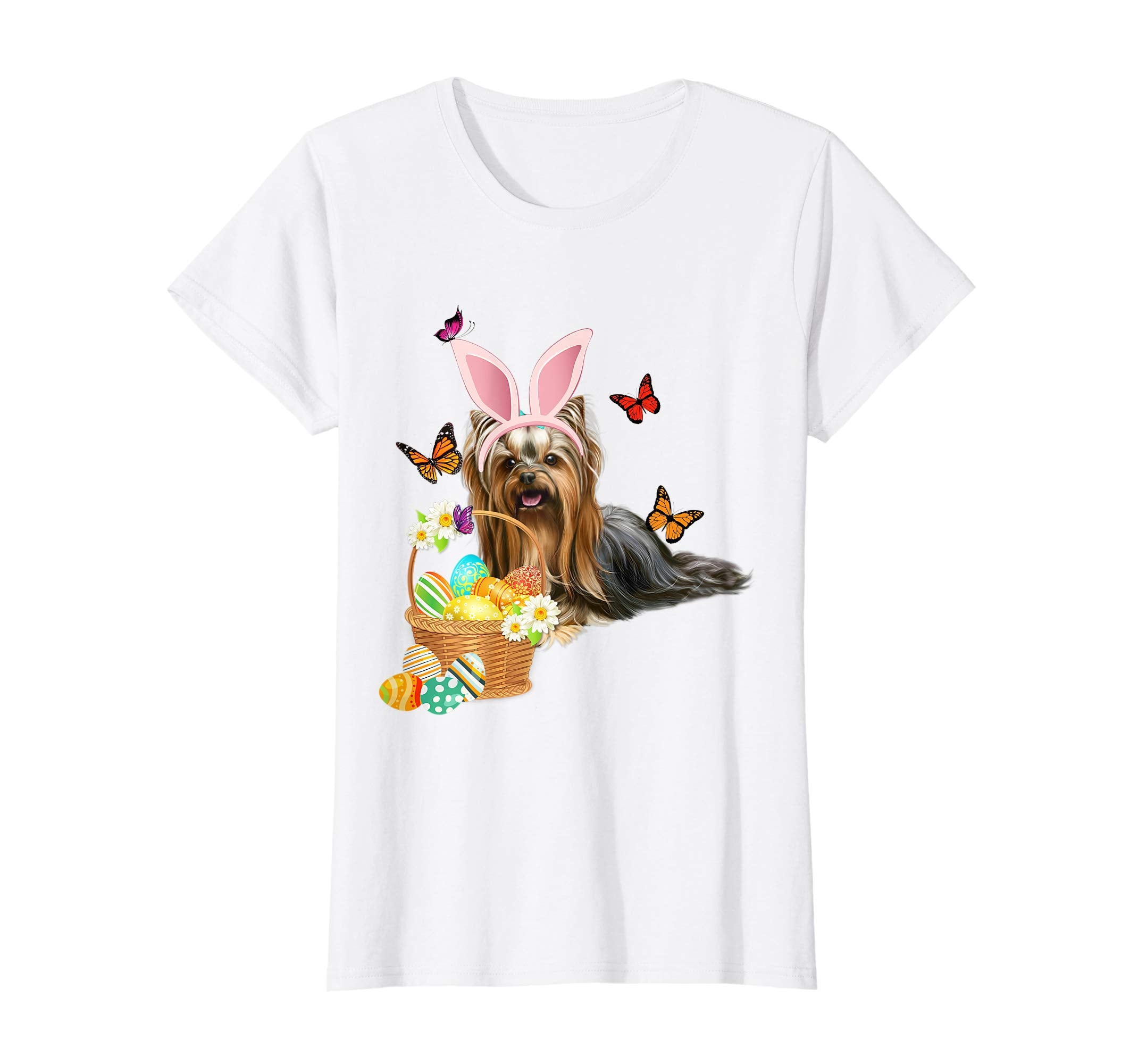 Yorkshire terrier Bunny Hat Rabbit Easter Eggs Shirt