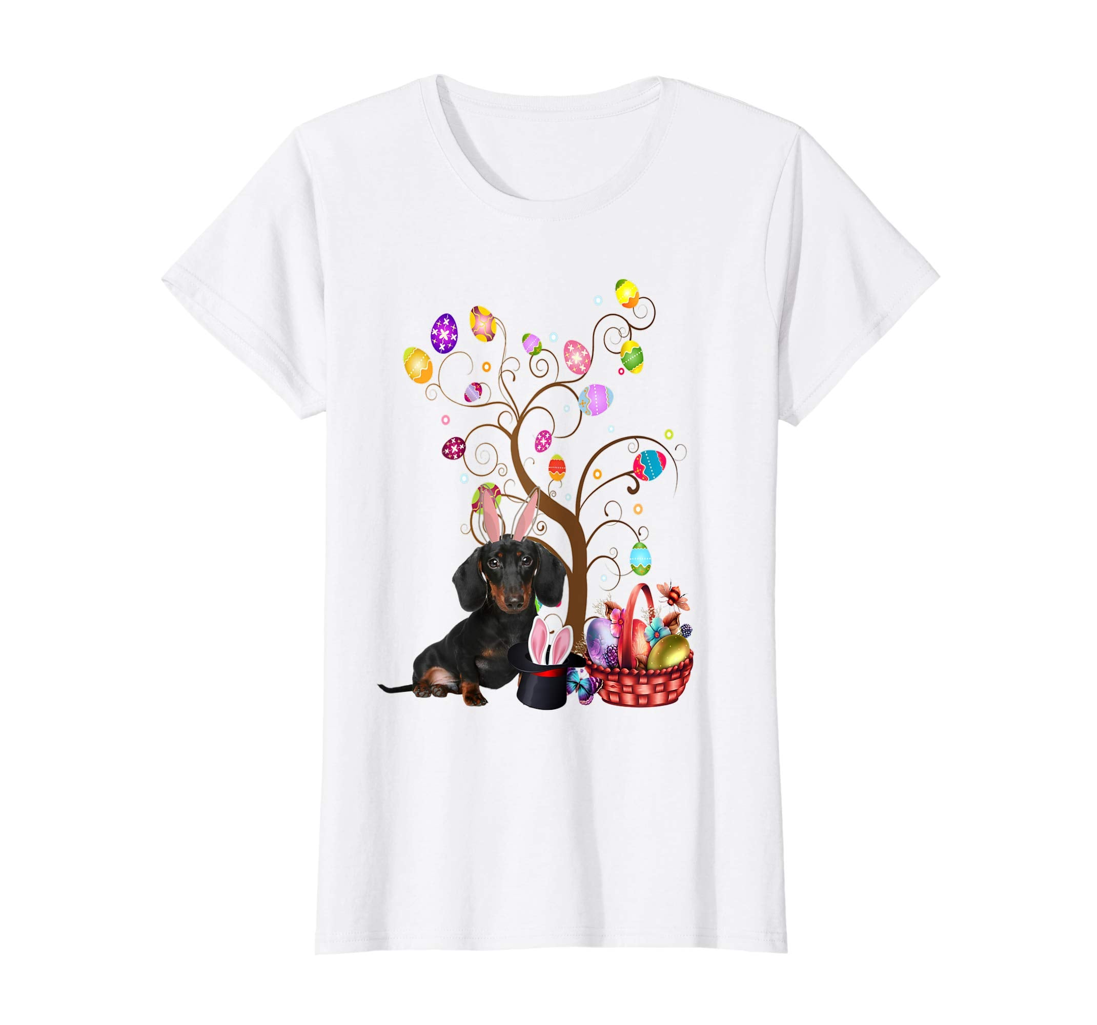 Bunny Dachshund Easter Day Hunting Egg T-Shirt Dad Mom Gift