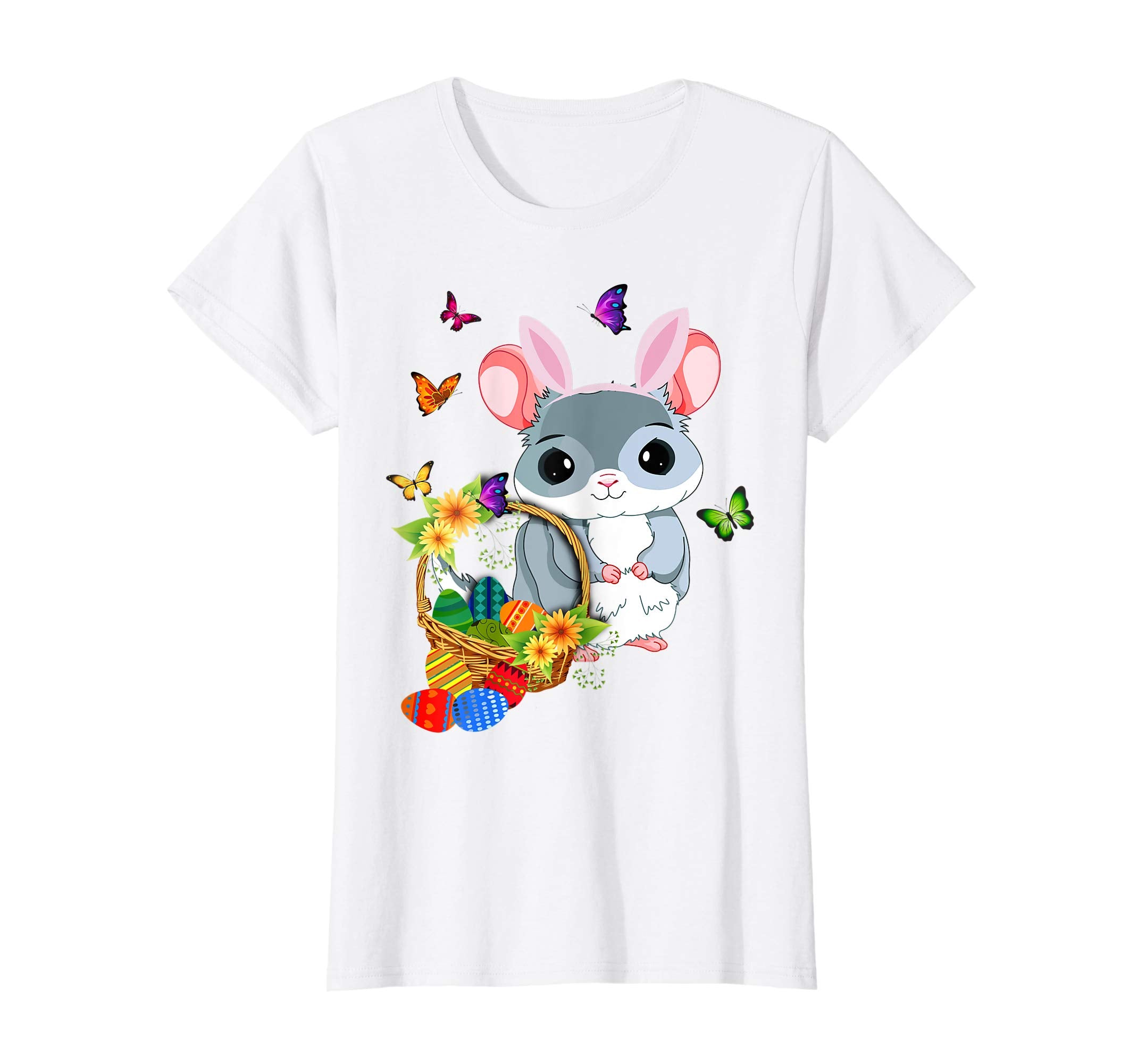 Chinchilla Bunny Hat Rabbit Easter Eggs Shirt