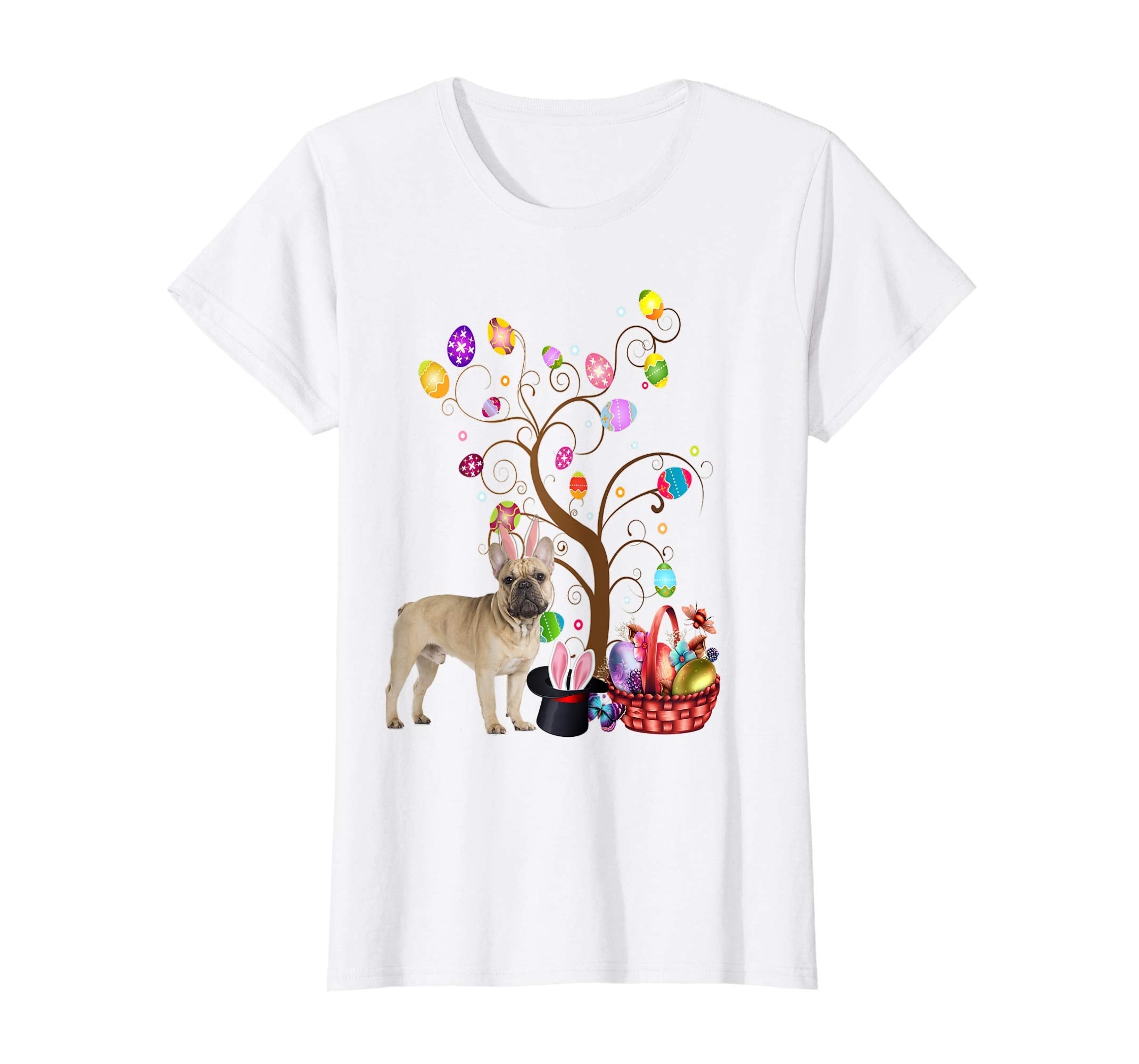 Bunny Bulldog Easter Day Hunting Egg T-Shirt Dad Mom Gift