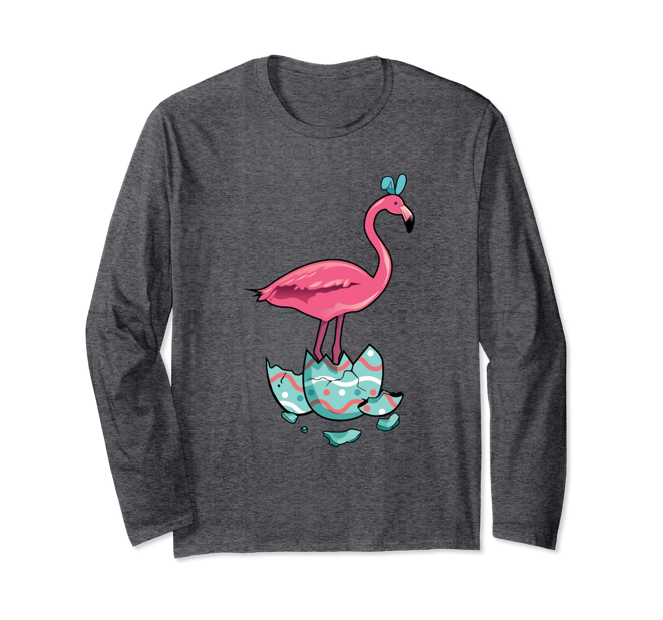 Flamingo Print Easter Egg Long Sleeve Shirt