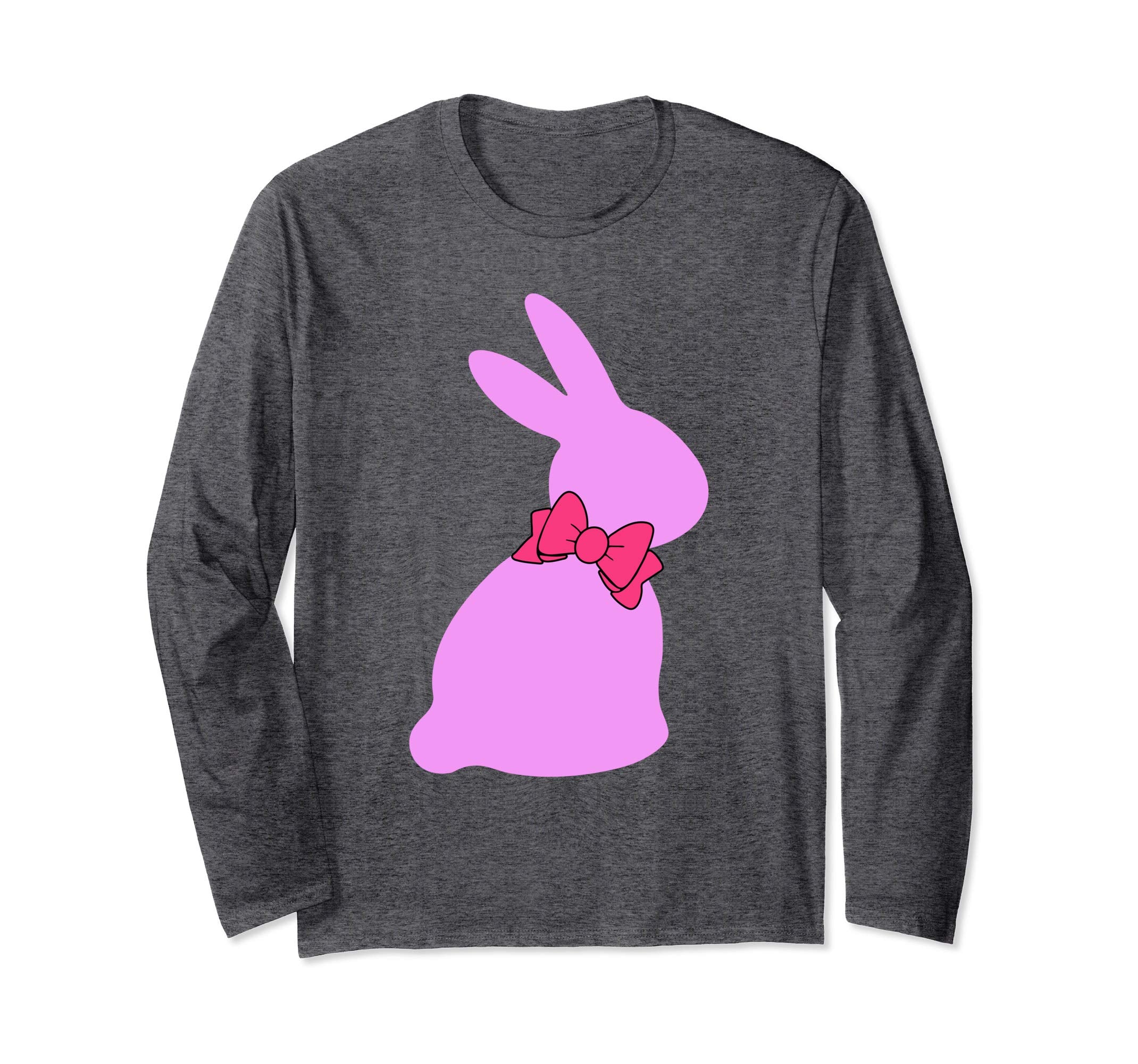 Happy Easter Bunny Silhouette Bow Long Sleeve T Shirt Gift