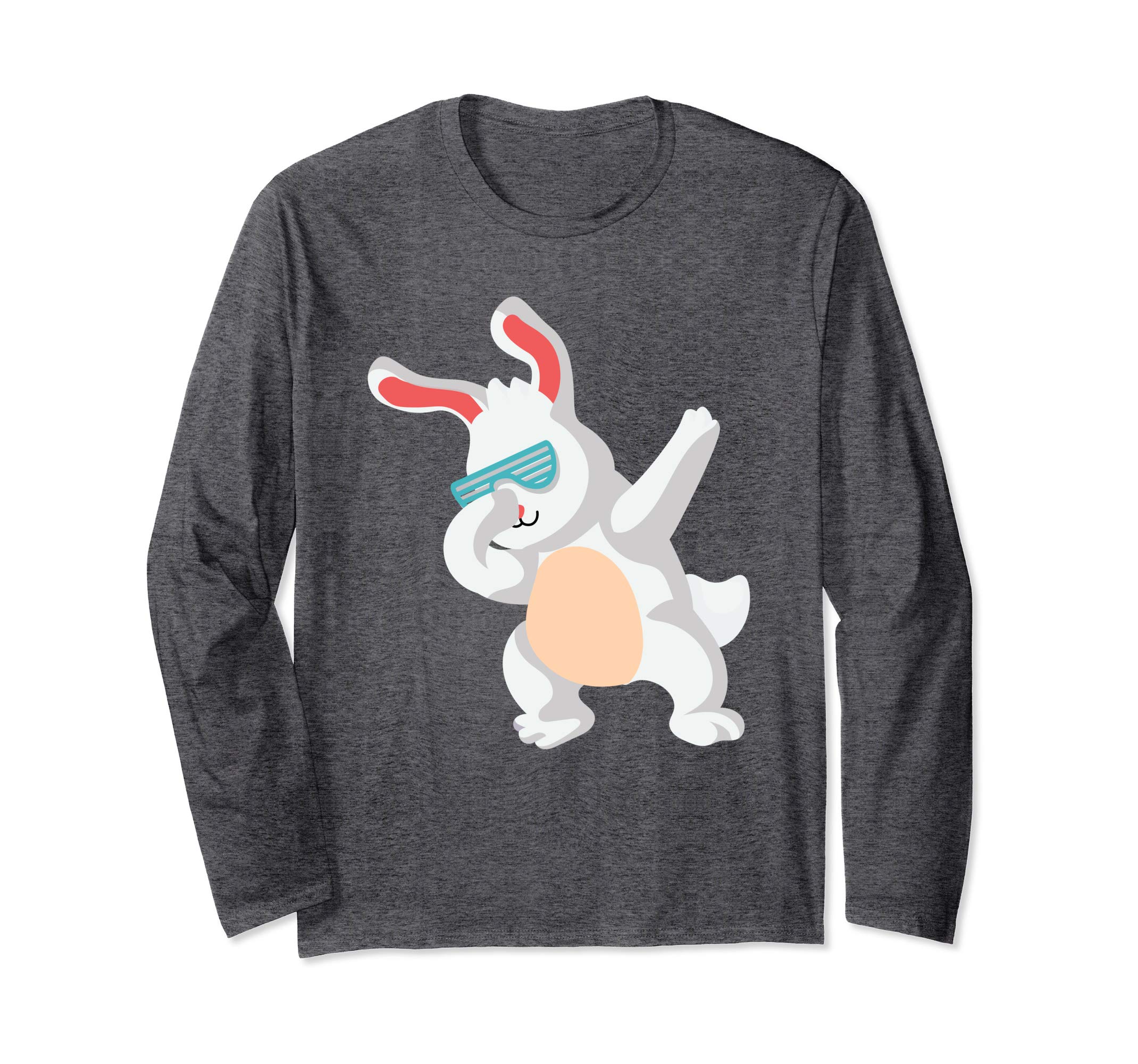 Happy Easter Dabbing Bunny Glasses Long Sleeve T Shirt