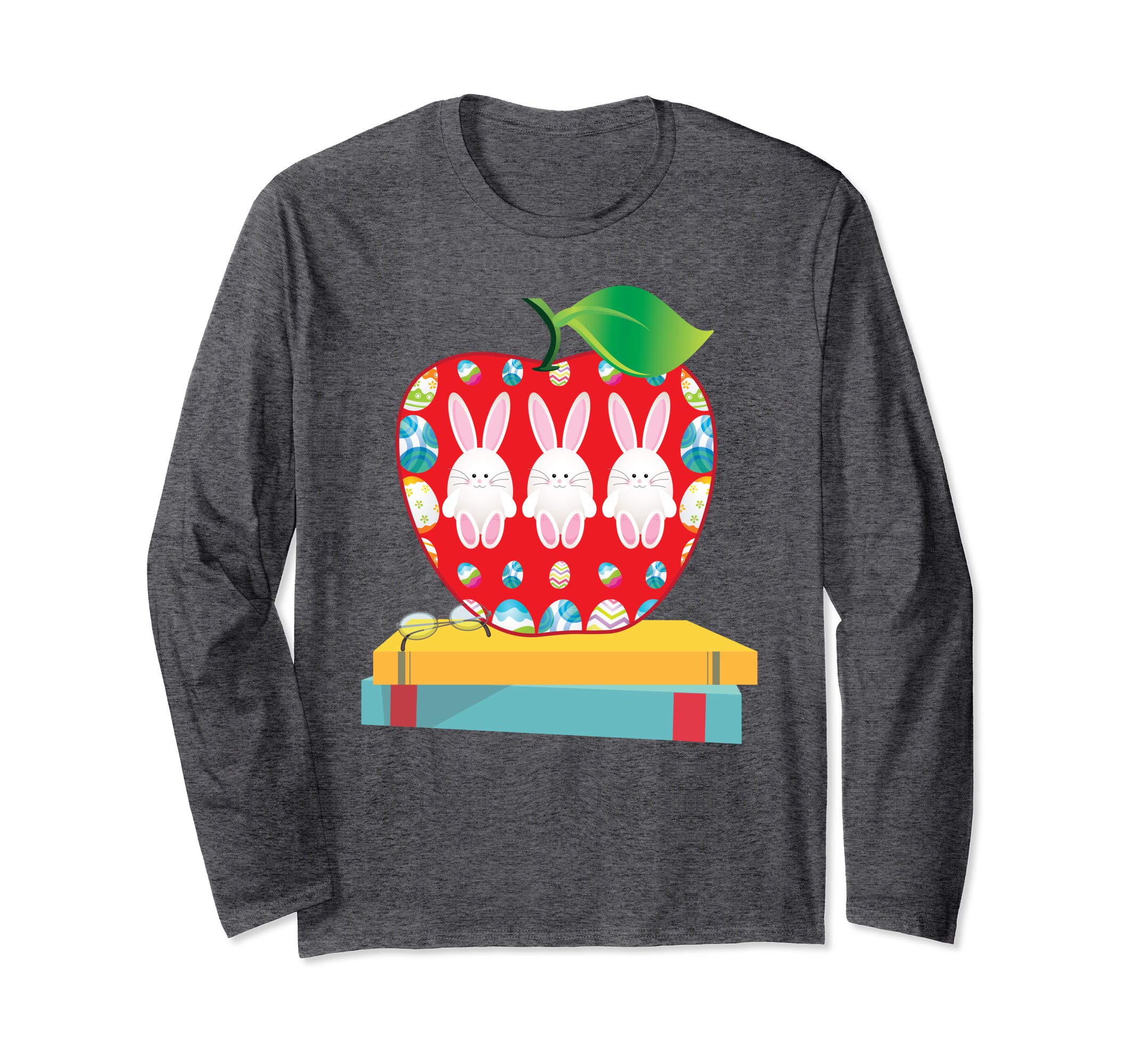 Apple Bunny Teacher I Love My Bunnies Easter Day T-Shirt Boy