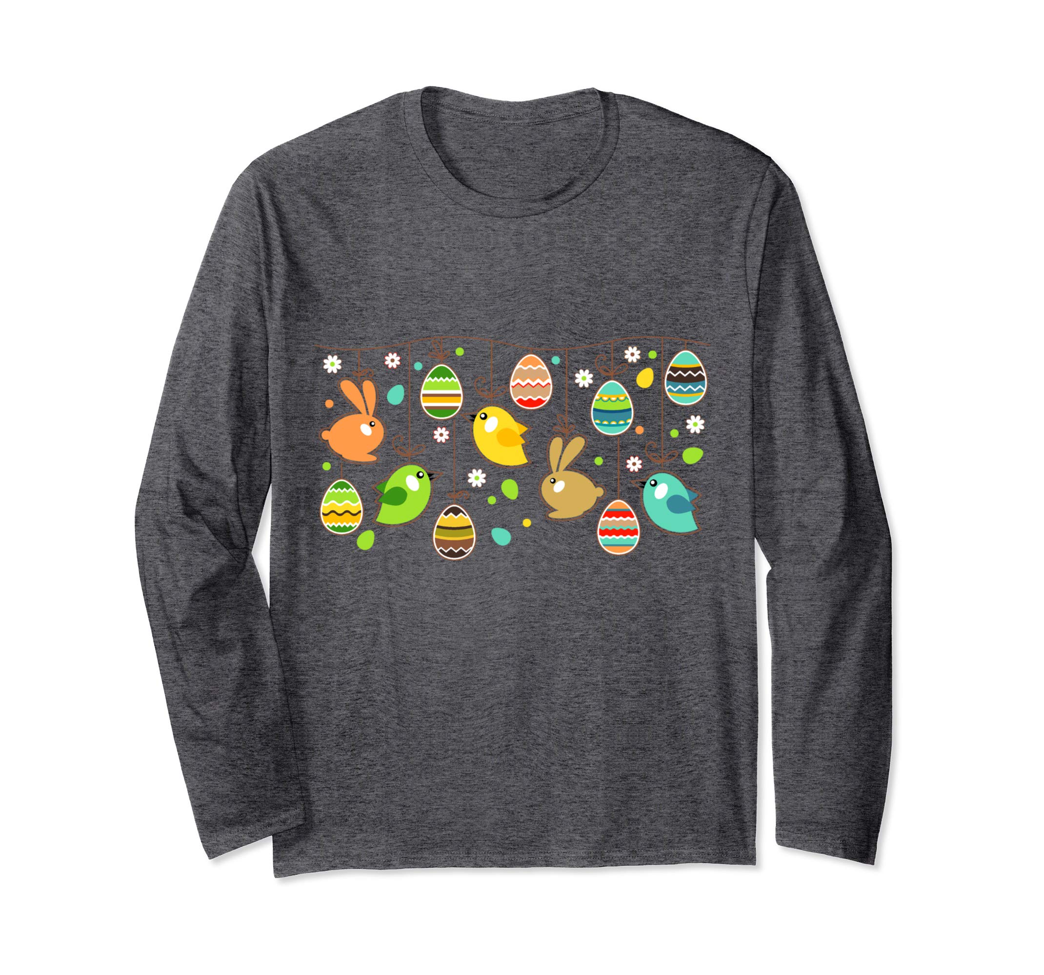 Easter Spring Charm Egg Bunny Bird Fun Cute L/S Shirt