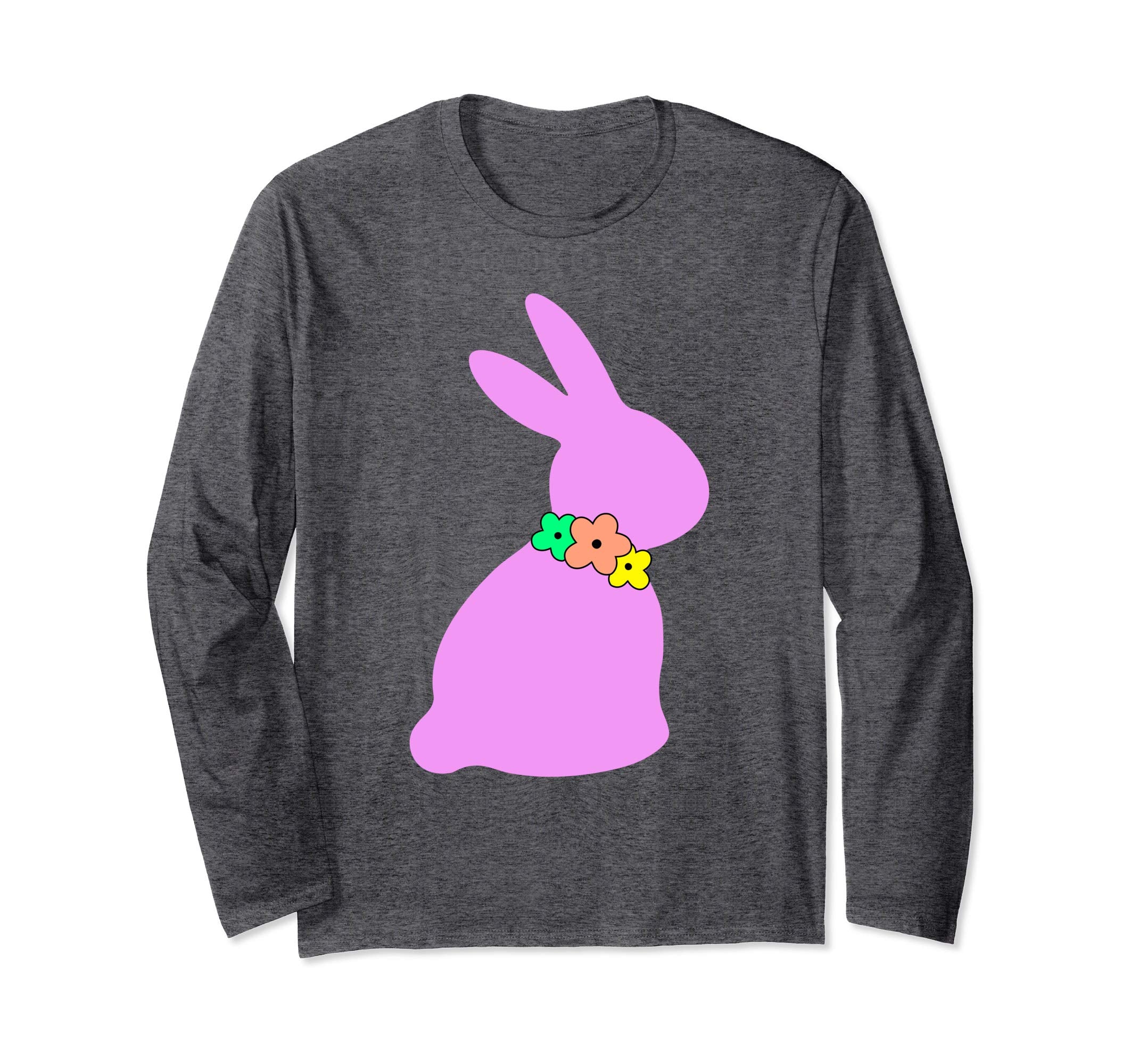 Happy Easter Bunny Silhouette Bow Long Sleeve T Shirt Gift